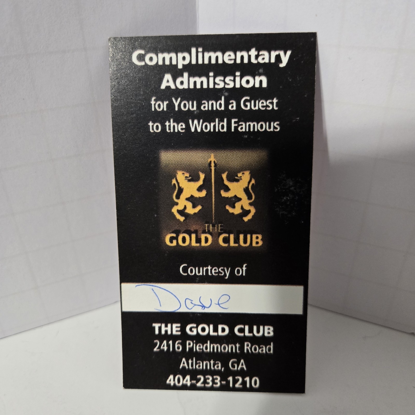 Vintage The Gold Club Complimentary Admission Legendary Strip Club Rare Set Of 2