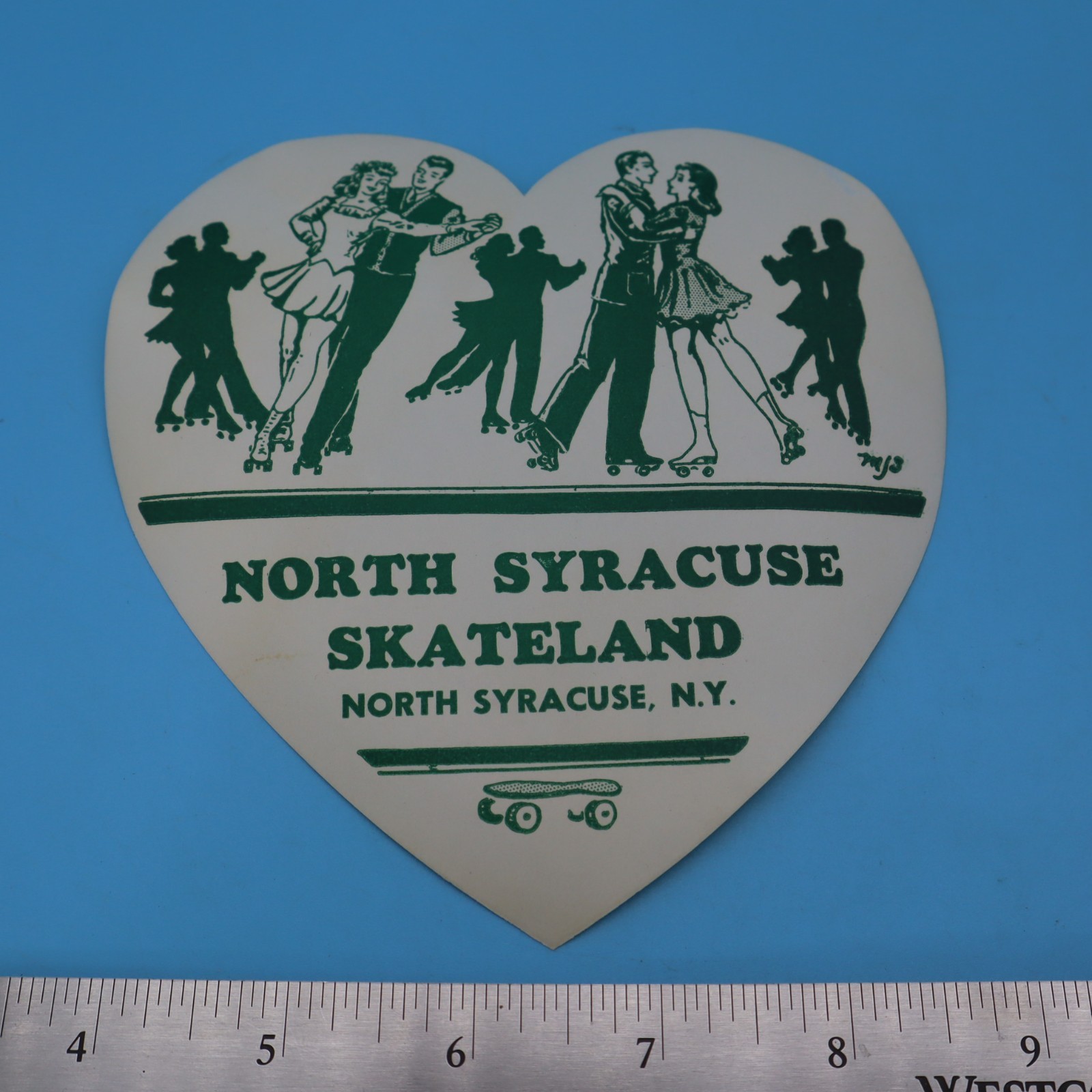 NORTH SYRACUSE SKATE NY – 1940s Vintage Roller Skating Rink Sticker Label Decal