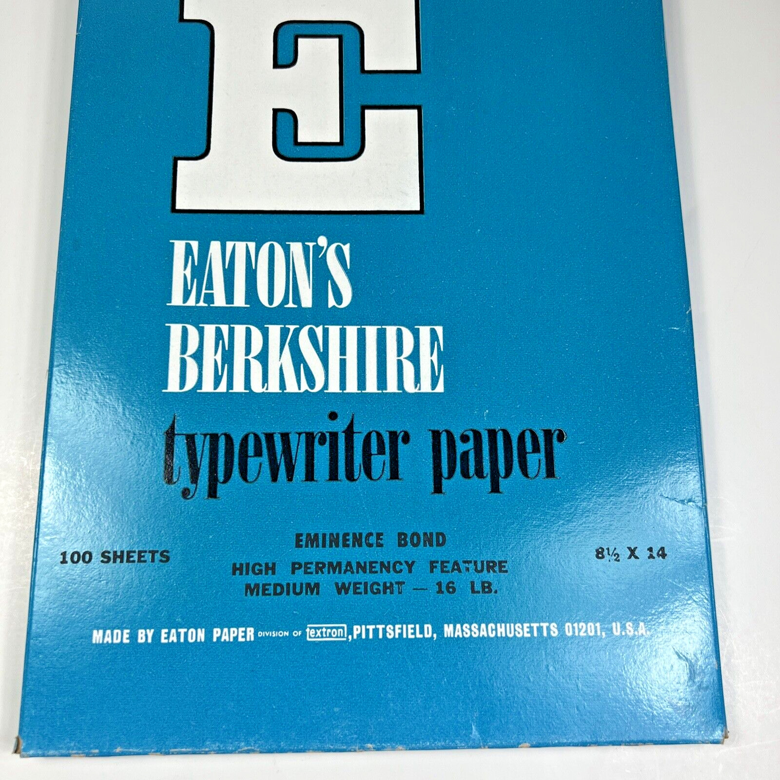 Vtg Eaton’s Berkshire Typewriter Paper Eminence Bond 8.5″ x 14″ Legal Size USA
