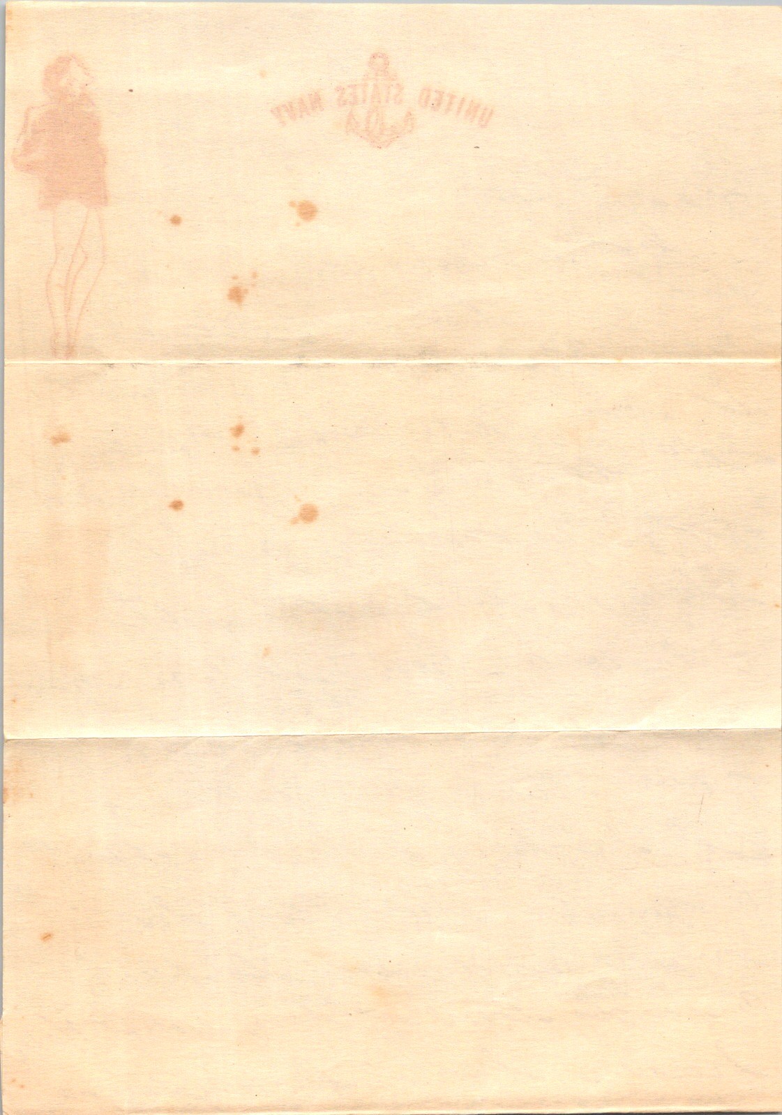 Korean War US Navy Letter San Diego Pin-Up Stationery Envelope 1923 Cursive