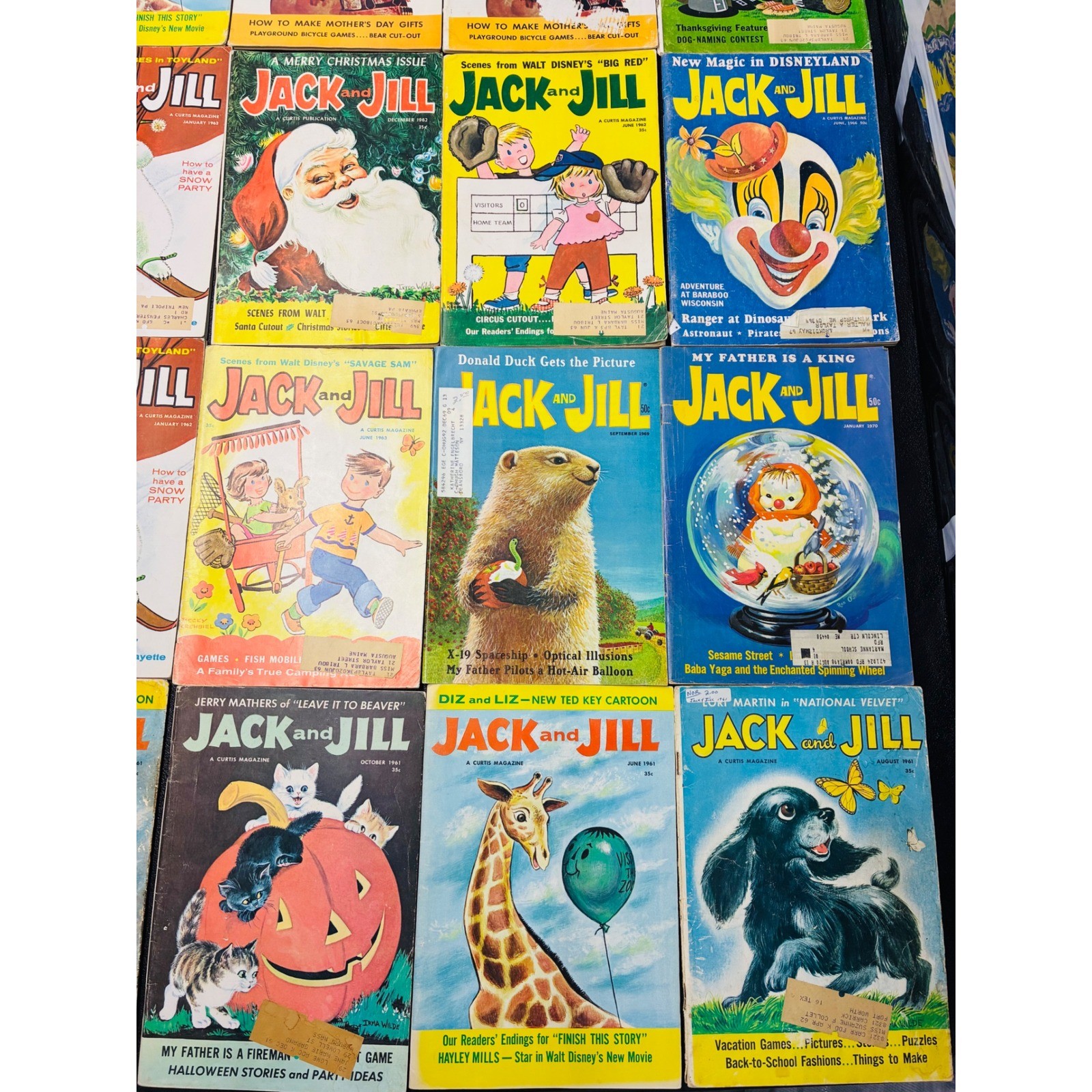 Jack and Jill Magazine Lot 1960-1970 Disney TV Roy Rogers Mr Ed Halloween Xmas