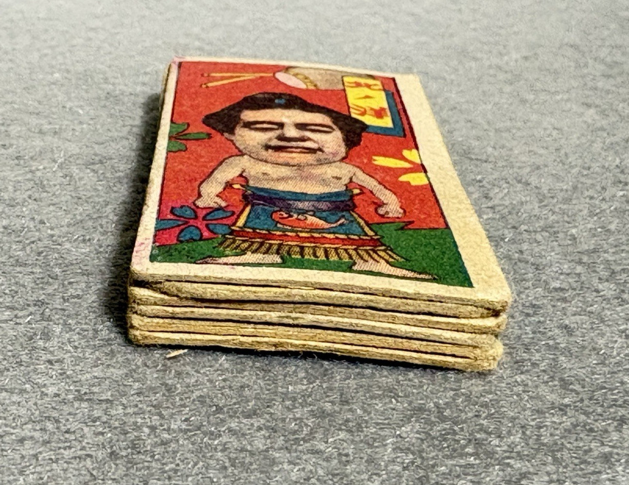 Vintage 1940s Menko Sumo Cards – Lot of 6 Showa Era Sumo Wrestlers Wakanohana