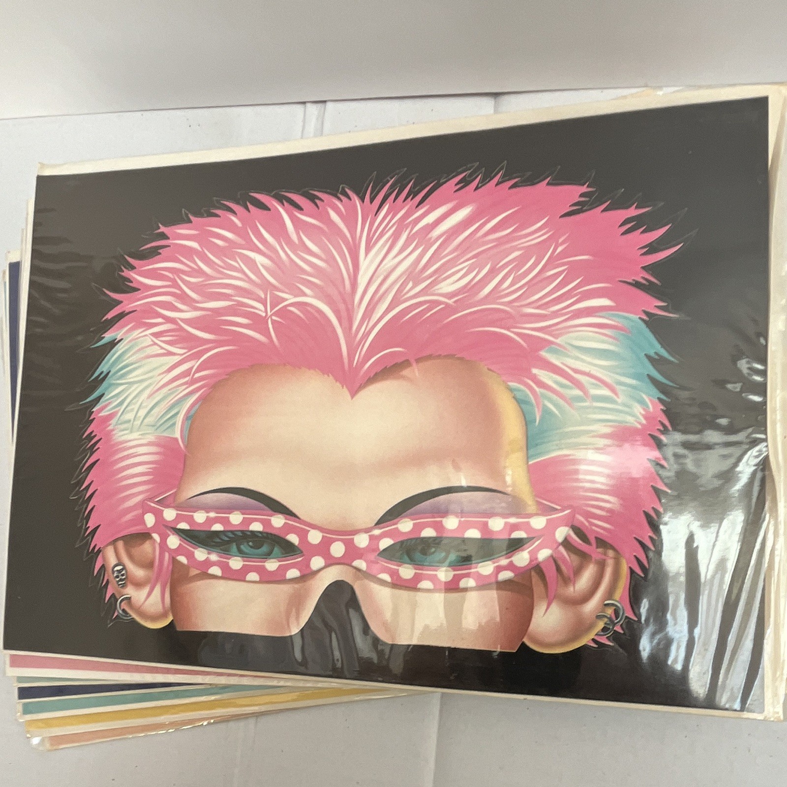 Paper Magic Group Vintage Pre-1990 Multicolor Paper Pop-Out Face Mask Cards