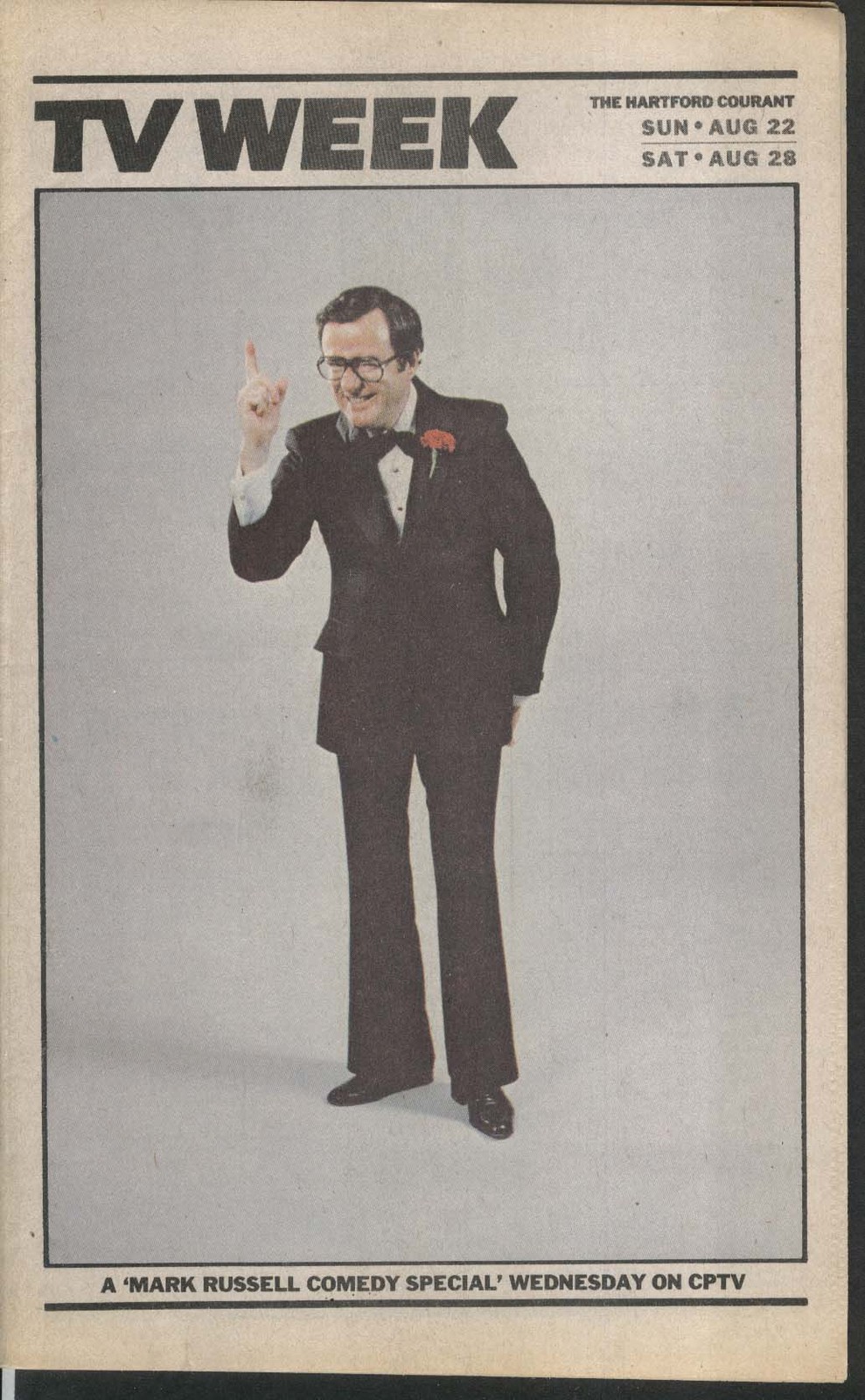 TV WEEK Mark Russell Comedy Special 8/22 1982 Hartford Courant