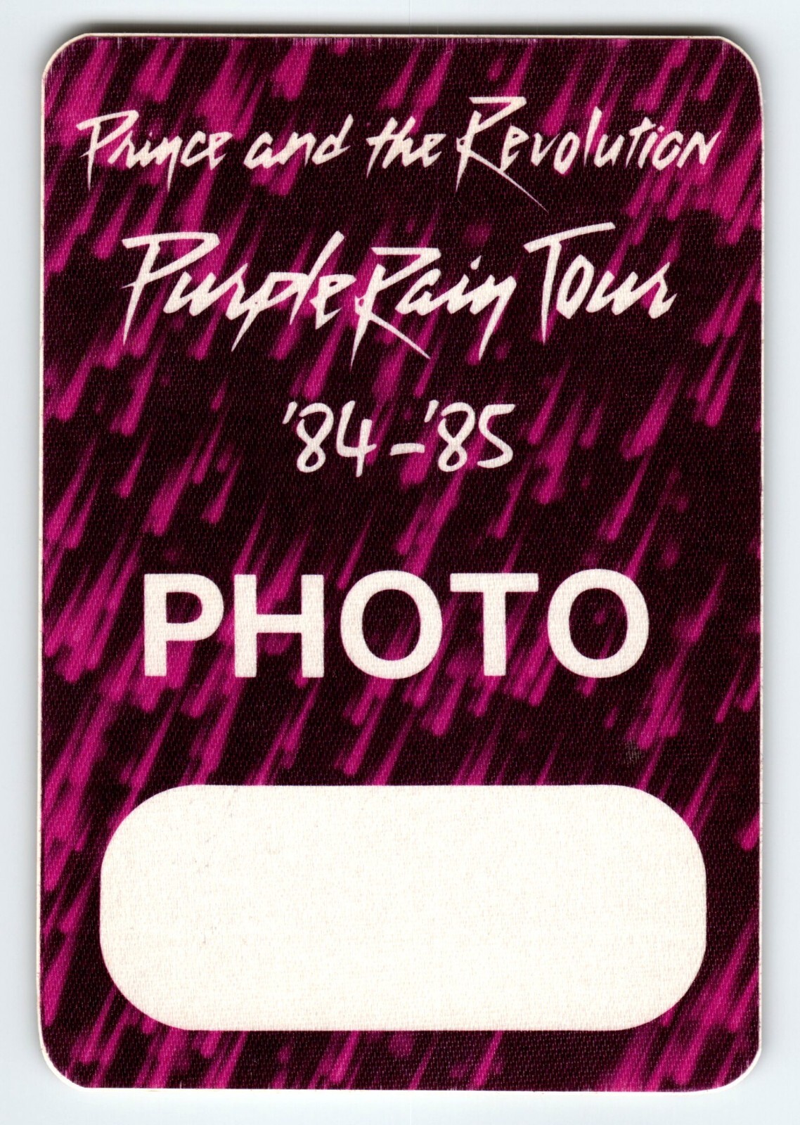 1980’s Prince And The Revolution Purple Rain Tour Backstage Pass Photo 1984-1985