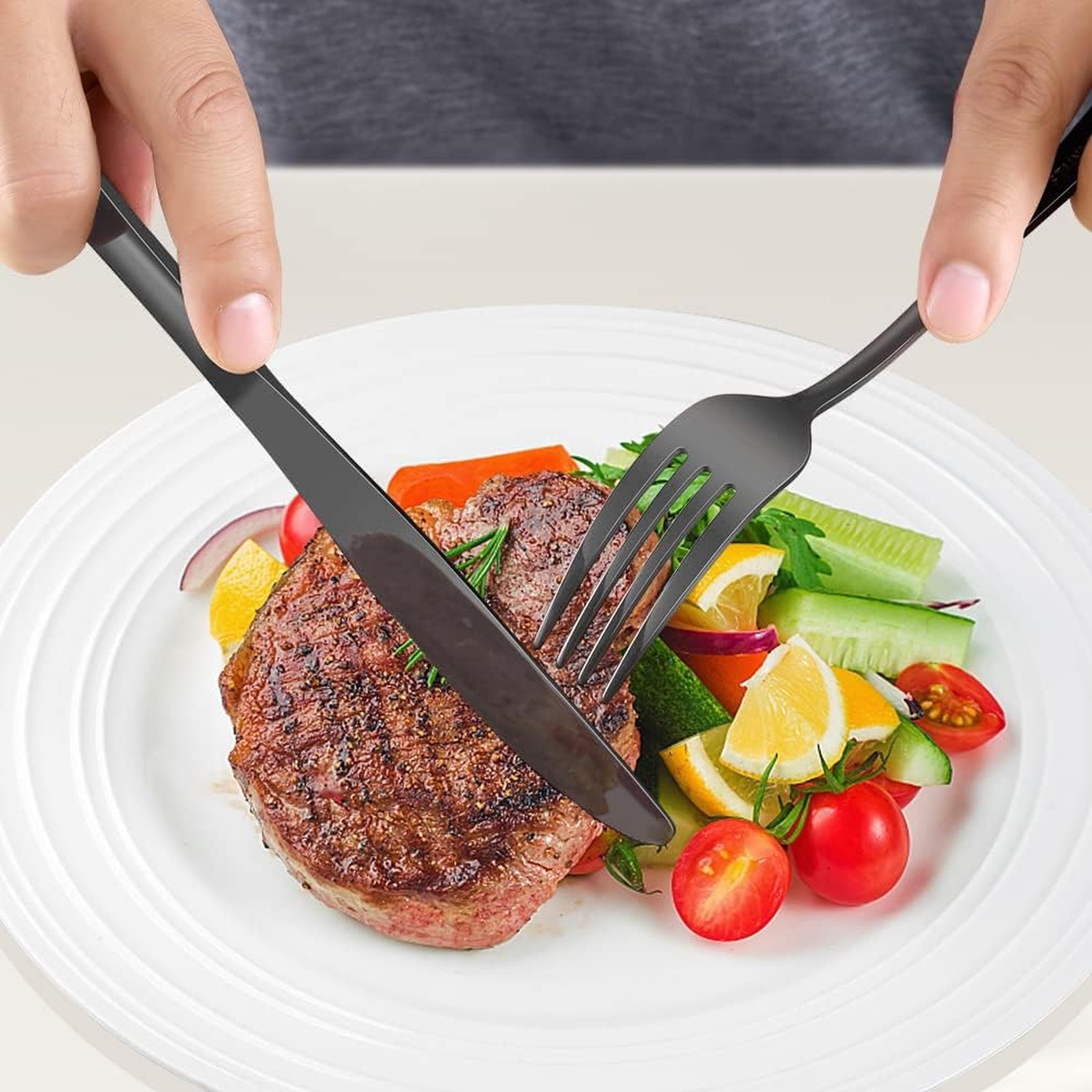 Matte Black Silverware Set for 8, 40 Pieces Stainless Steel Flatware Cutlery …