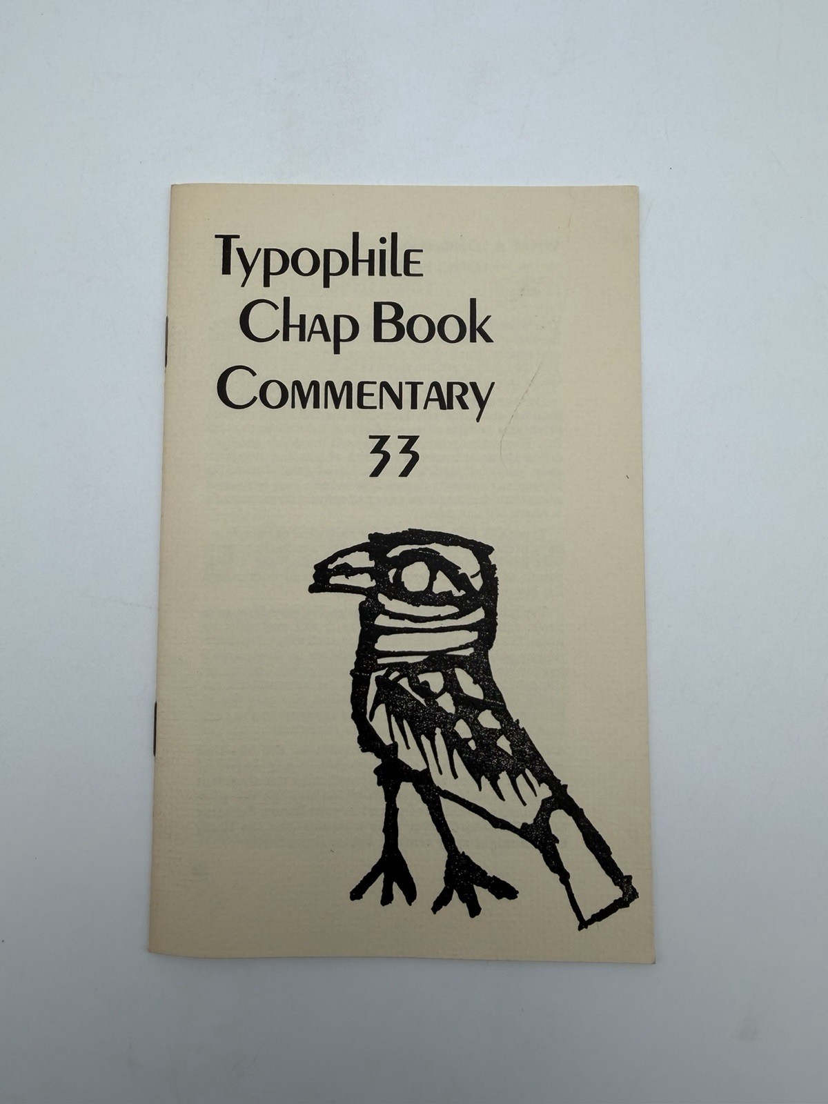 Typophile Chap Book Commentary 33 Typography Private Press 1964 Pamphlet