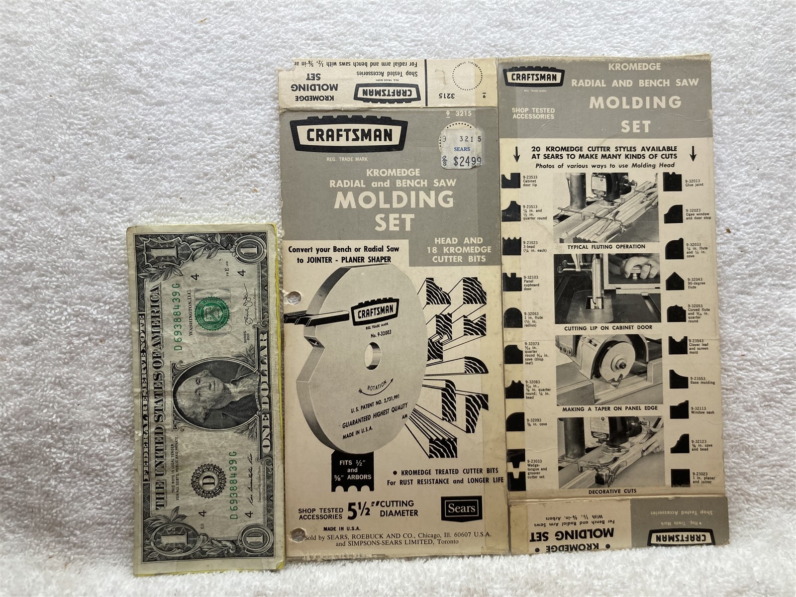 1970s 1980s Craftsman Kromedge Bench Saw Molding Set Partial Box Vtg