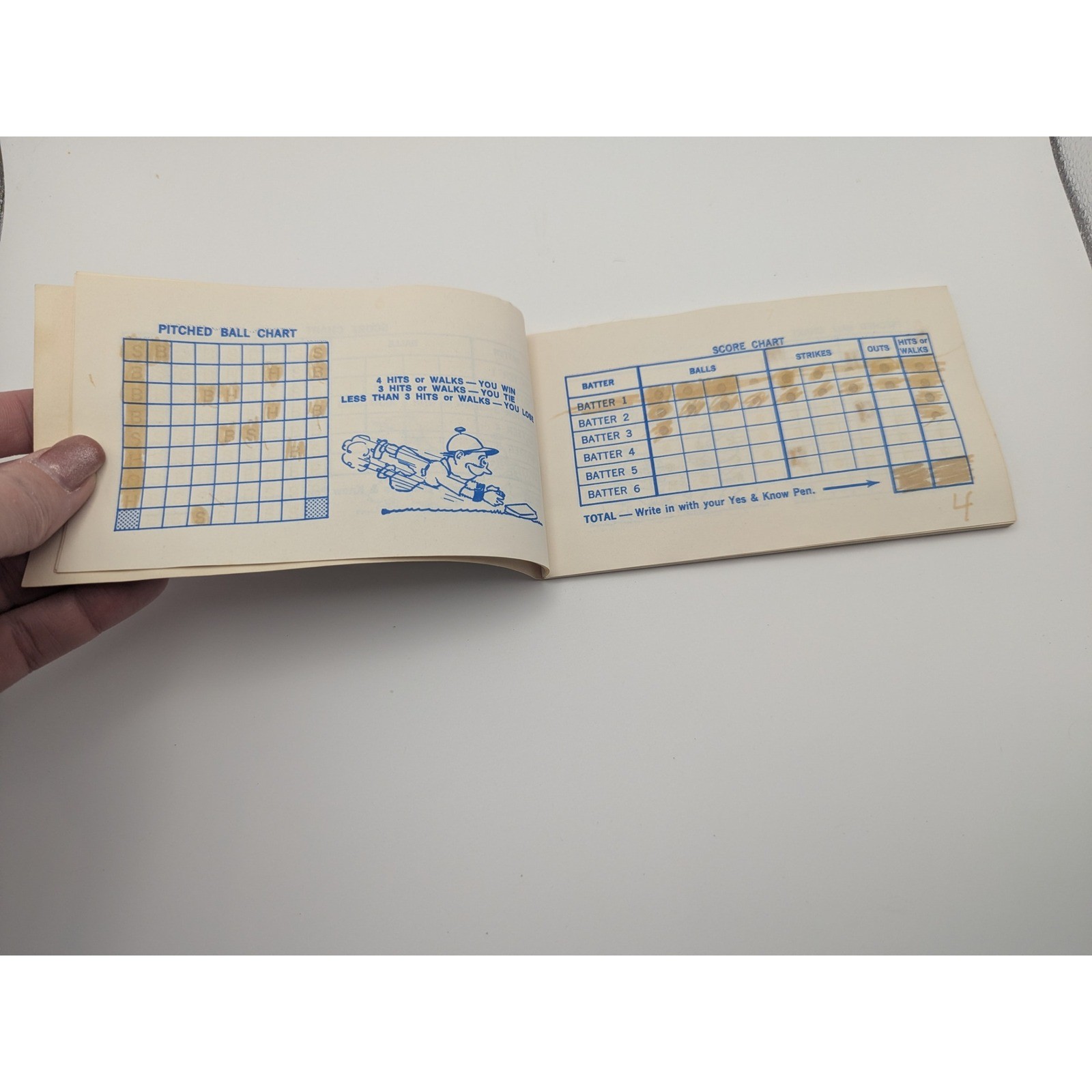 Vintage Yes & Know Invisible Ink Baseball Game Book Lee Publications Printed USA