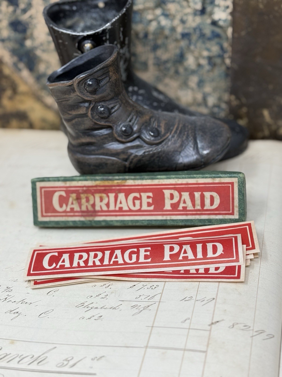 ATQ VTG Lot Rare Early 1900s England Gummed Labels Carriage Postage Ephemera