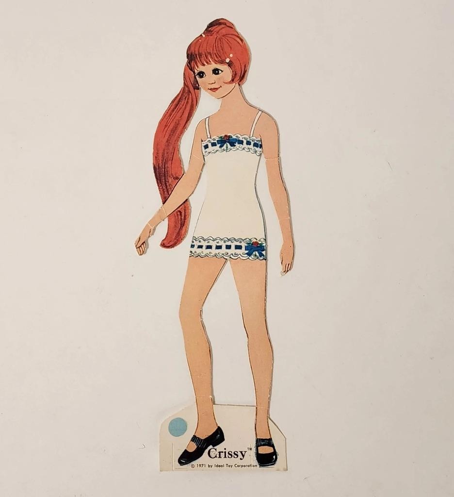 4) 1970s paper dolls Crissy Velvet Skipper Battie Vintage paper art supplies