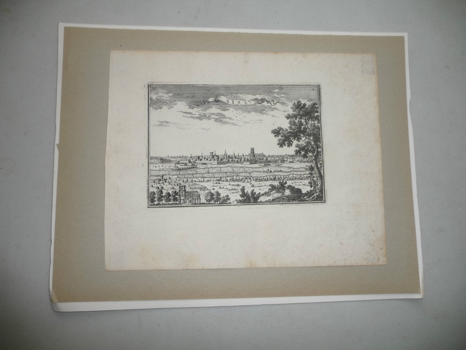 OLD PRINT AIRE LAMBRE FRANCE PROBABLY FROM THE 19TH CENTURY