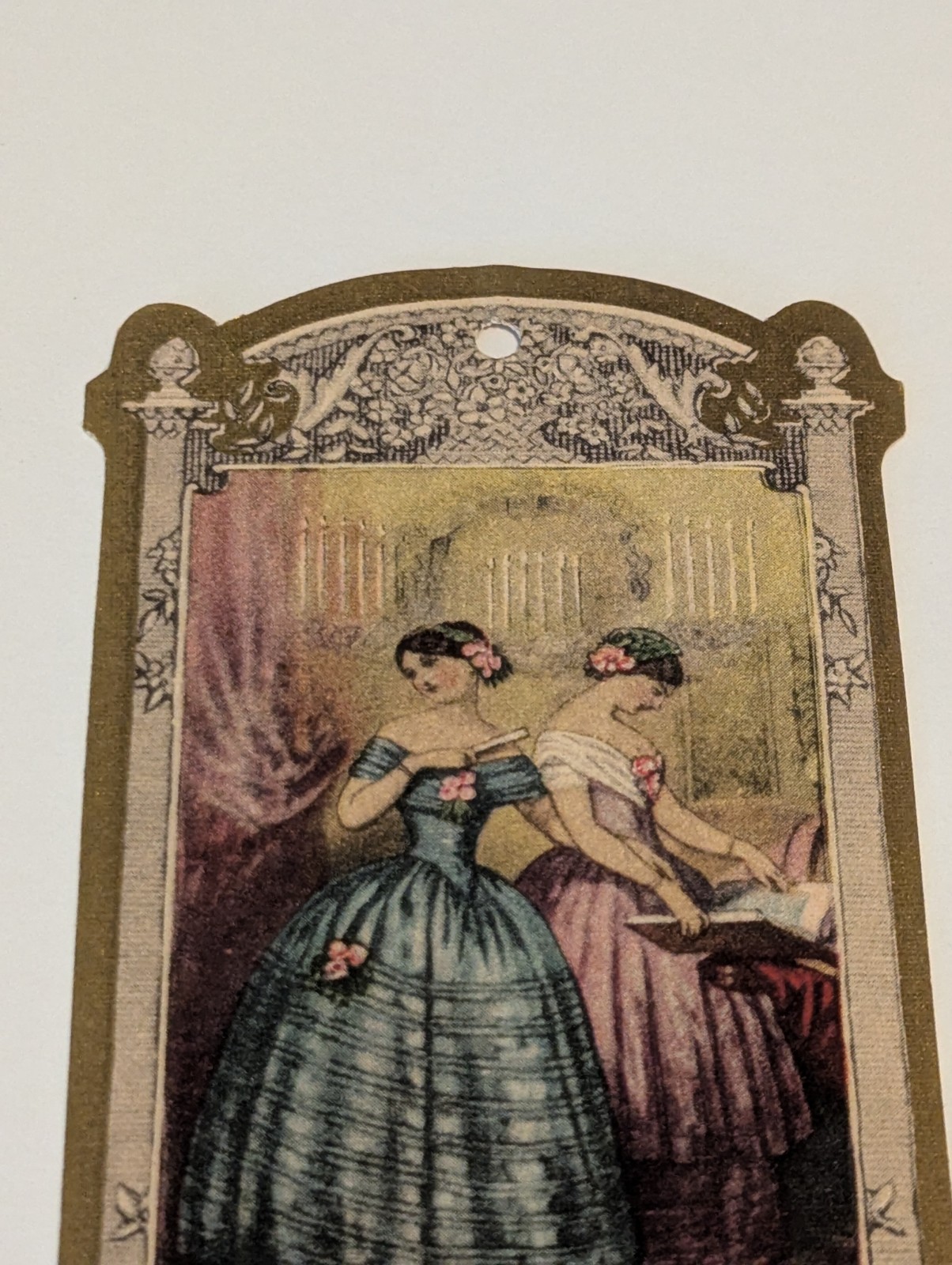 Vintage Bridge Score Tally Card Victorian Women Hat Dresses Antique