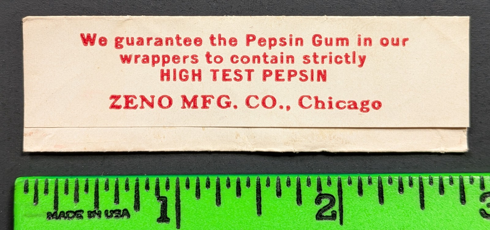 Antique Circa 1900s Zeno Pepsin Peppermint EMPTY Gum Wrapper