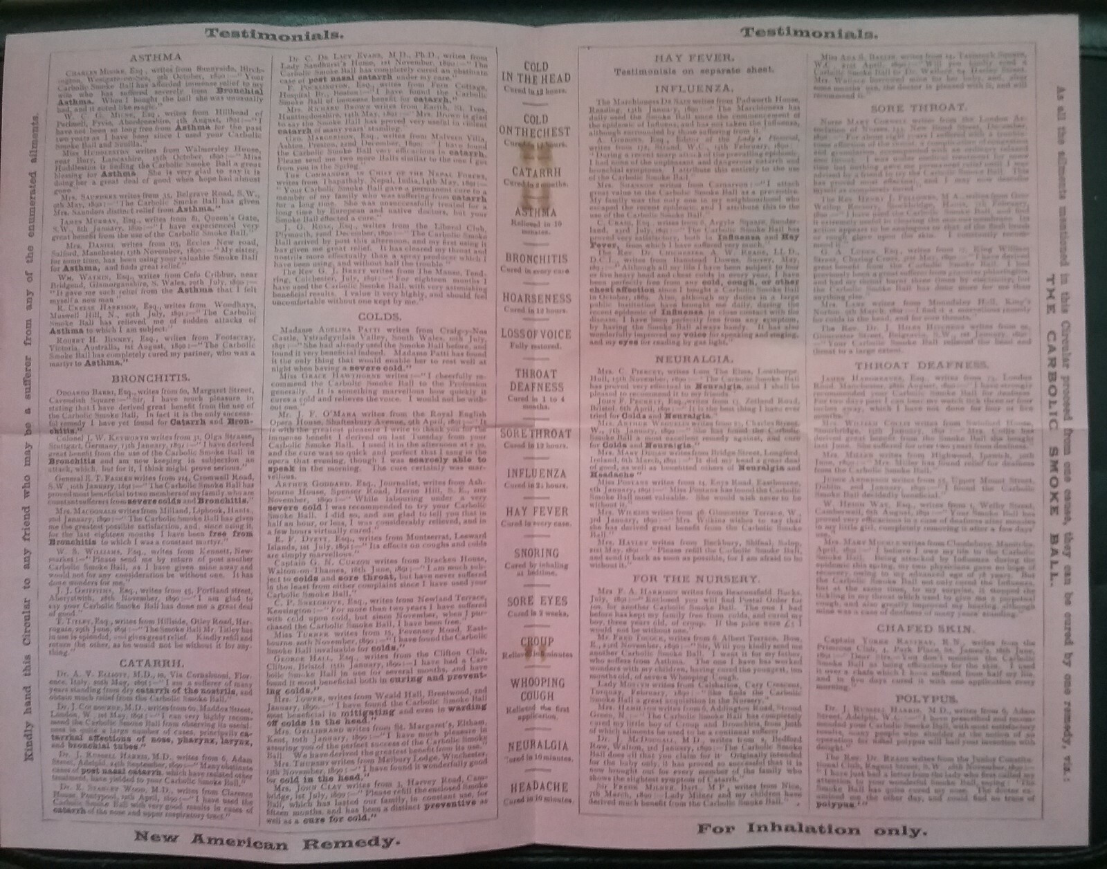 VICTORIAN THE CARBOLIC SMOKE BALL BOOKLET ***(SEE DESCRIPTION FOR DETAILS)***