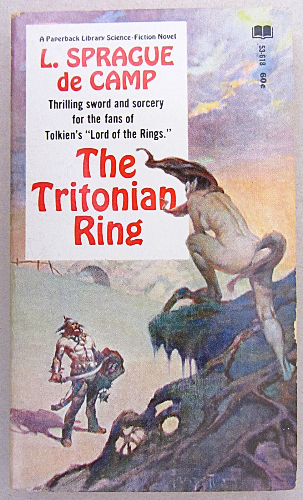 THE TRITONIAN RING~L SPRAGUE DE CAMP~PAPERBACK LIBRARY~1st PRT 1968~FRAZETTA CVR