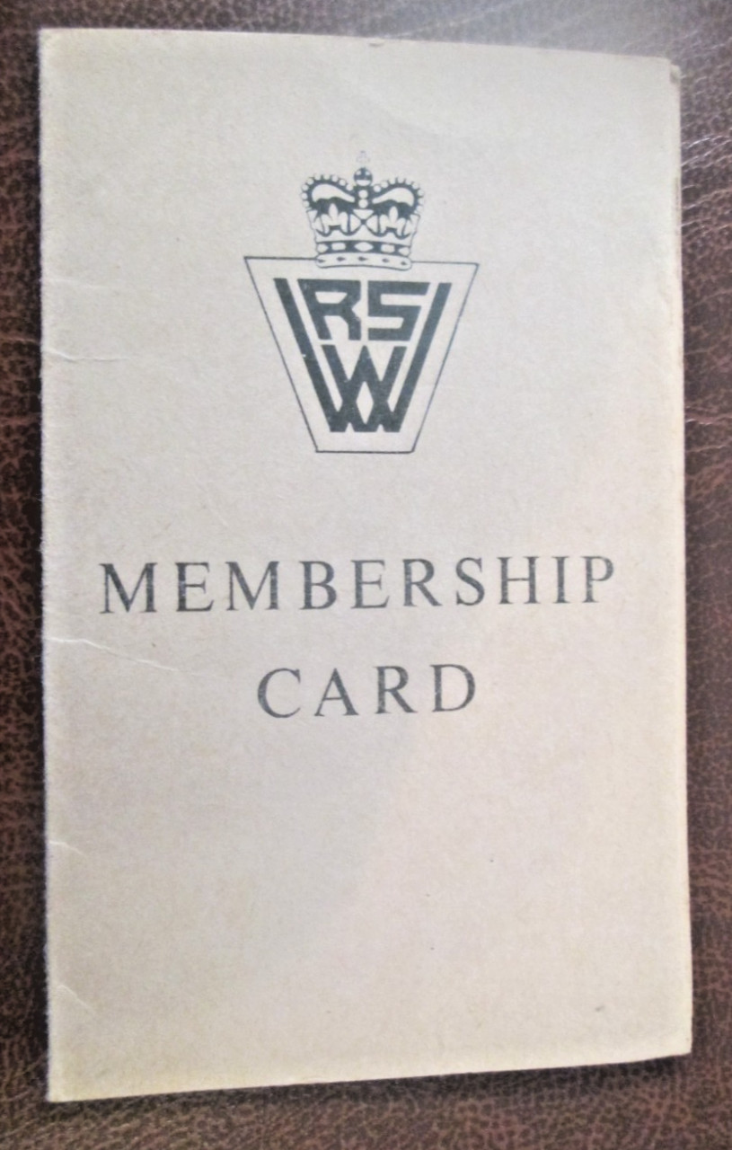 Vintage Membership Card Women’s Royal Voluntary Service, dated 1967 R.M.SPARKS