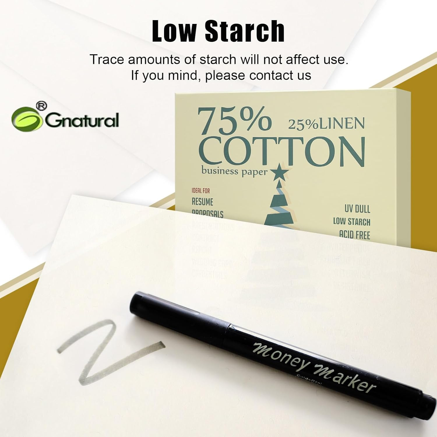75% Cotton 25% Linen Business Paper, Ivory 85gsm 8.5″W x 11″L Resume Paper, Won’