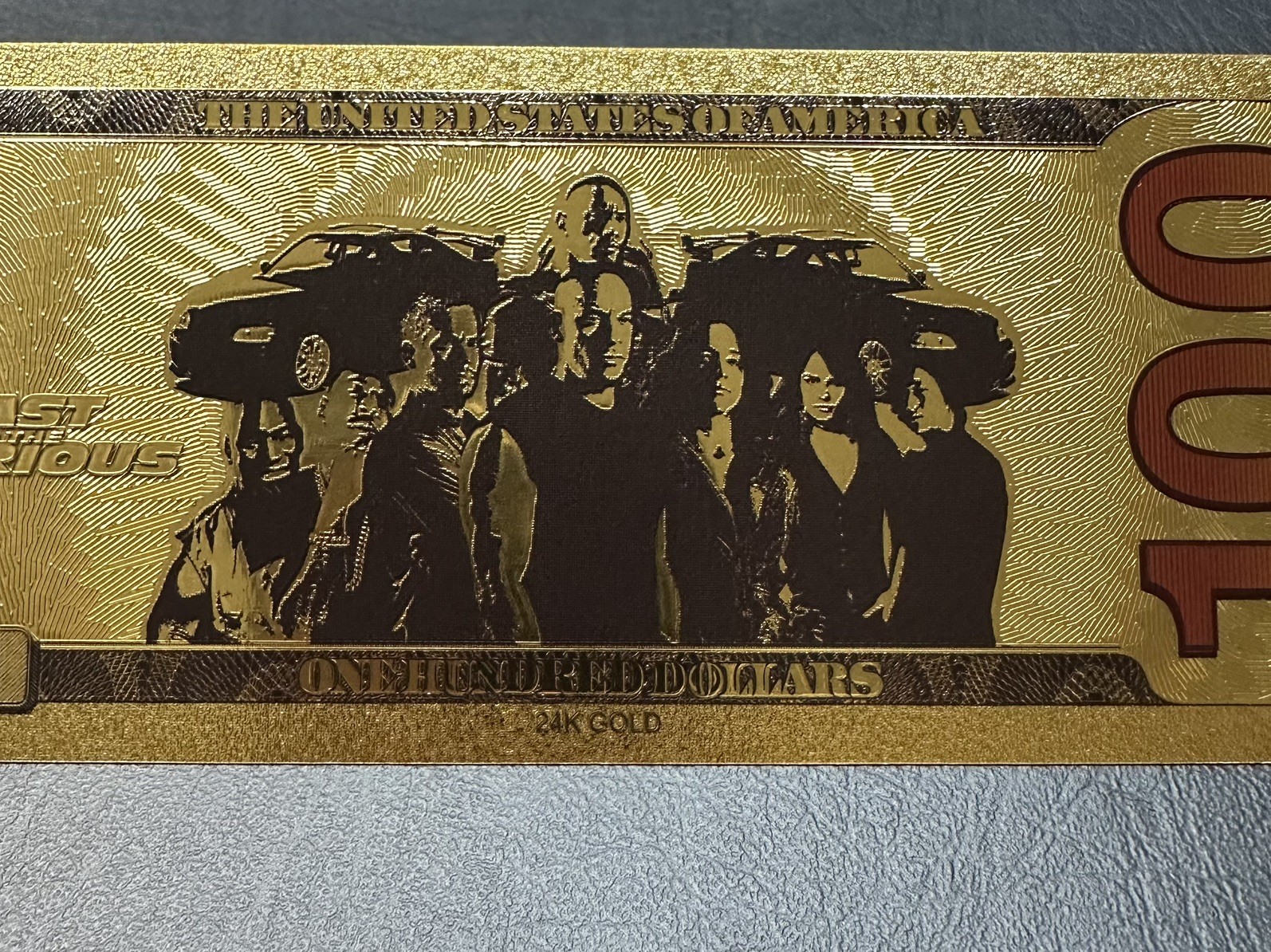 24k Gold Foil Plated Fast And The Furious Banknote Collectible