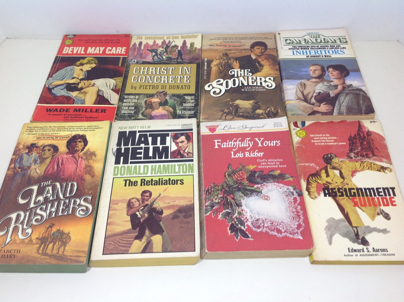 Vintage Paperback Book Lot 1939 – 1998 Matt Helm Retaliators Christ in Concrete