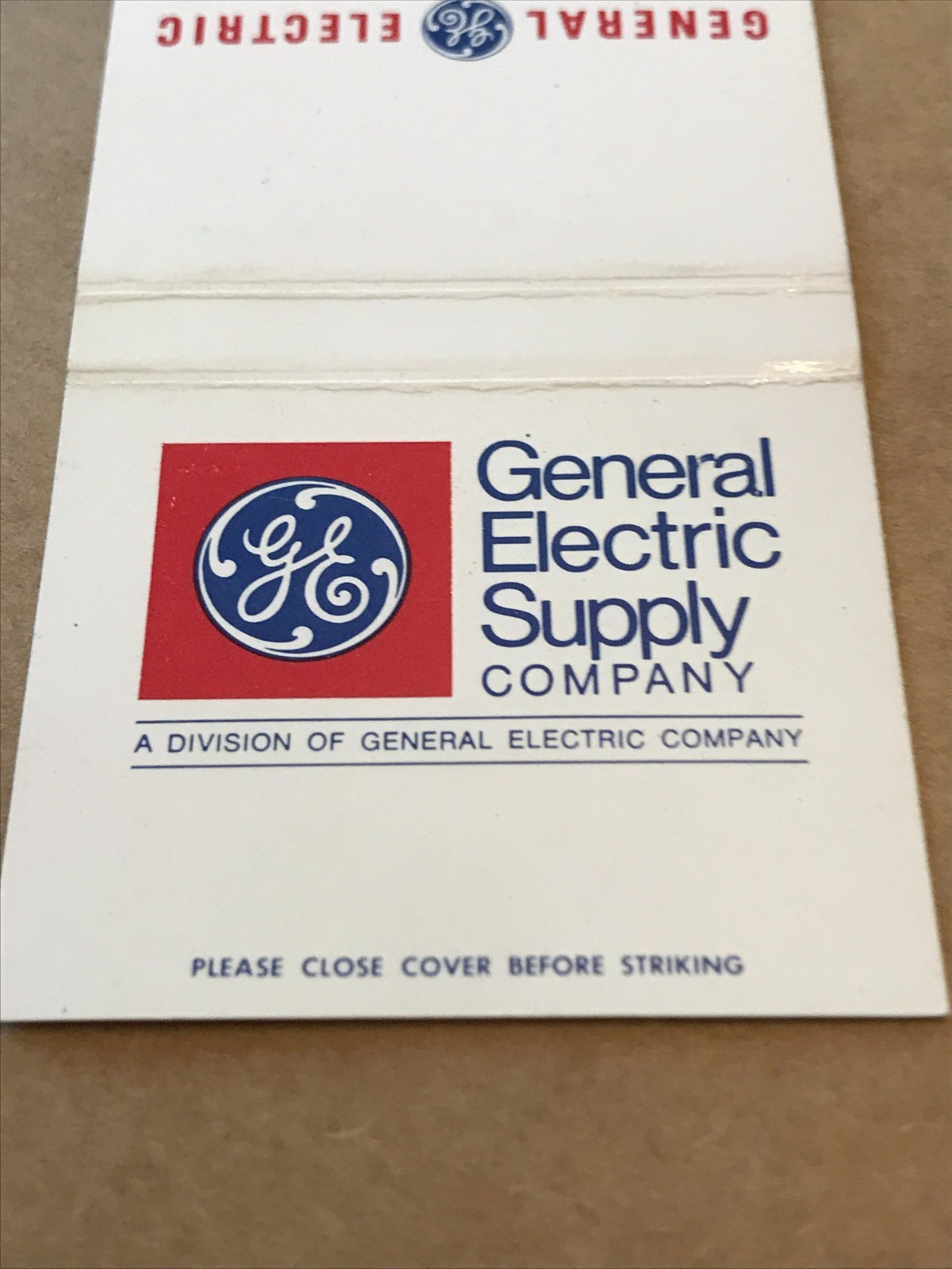 Vintage General Electric Supply – Matchcover, Matchbook