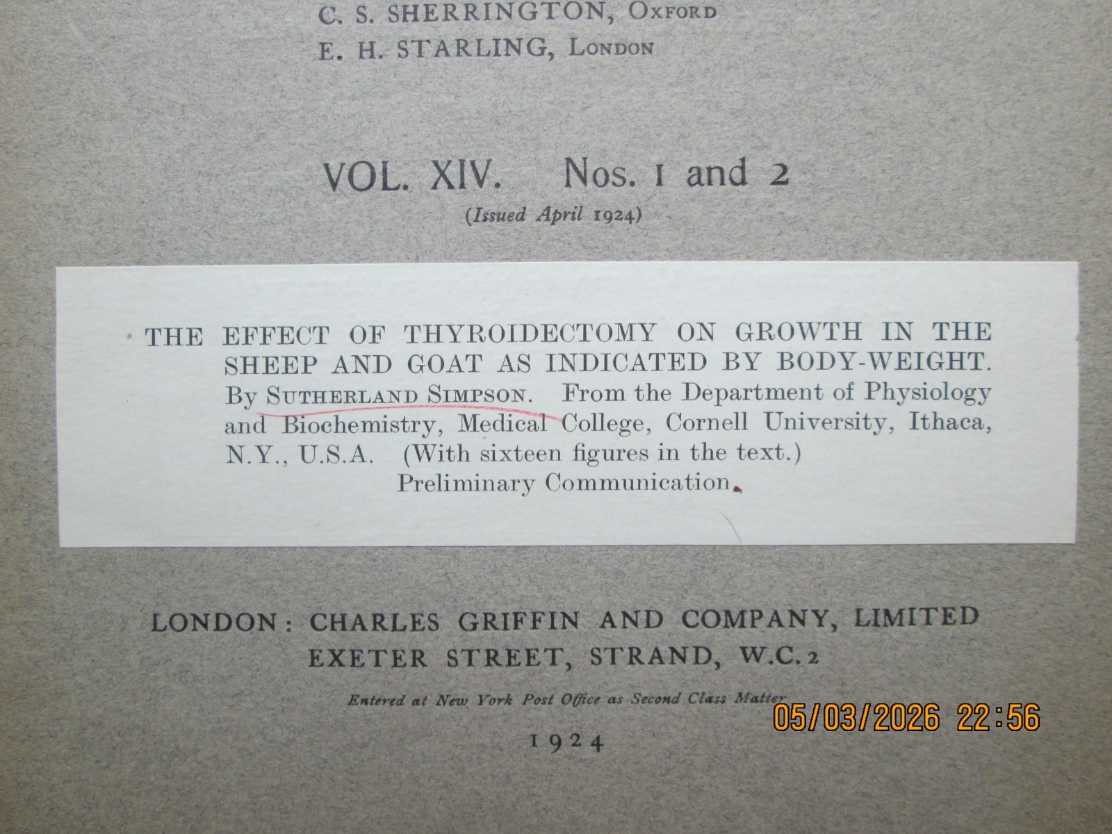 Quarterly Journal of EXPERIMENTAL psychology 1924