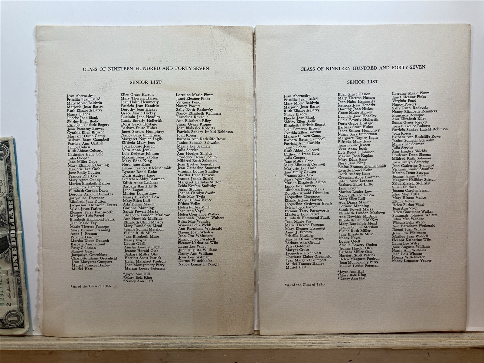 1947 Commencement Week Programs Connecticut College University CT Vtg