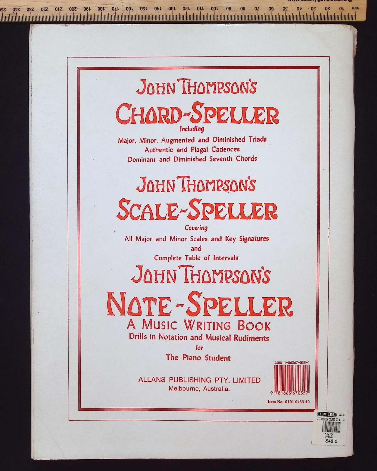 John Thompson’s Modern Course for the Piano : First Grade Book, Allans Music