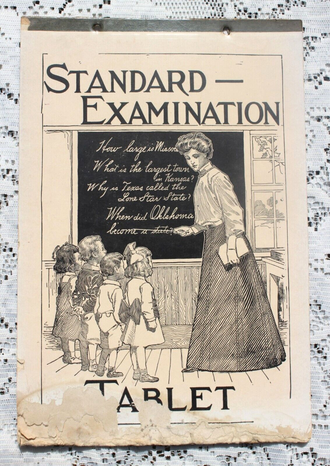 Antique Early 1900’s Gibson Girl Standard Examination Tablet