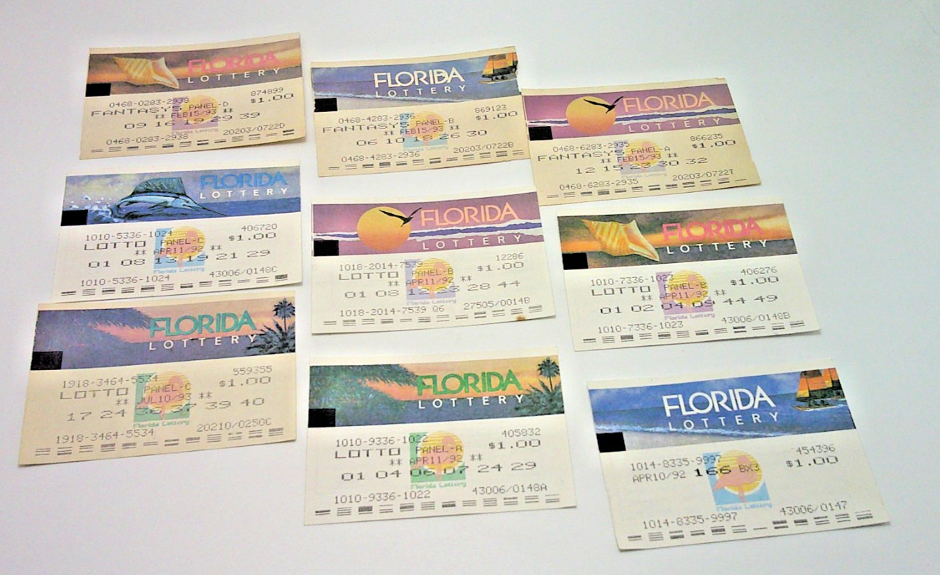 Florida Lottery Tickets 1992 & 1993 Colorful Paper Tickets Non Wins Rare Vintage
