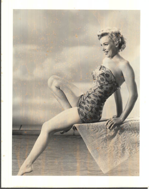 Marilyn Monroe bathing suit on diving board photo 1950s restrike 1980s