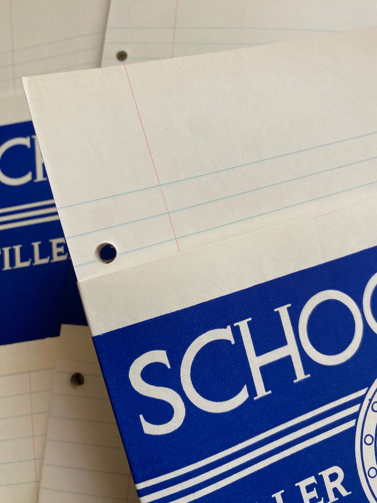5 Packs NOS Deadstock VTG 40’s Lined Filler Paper, 360 Sheets, “School Time”