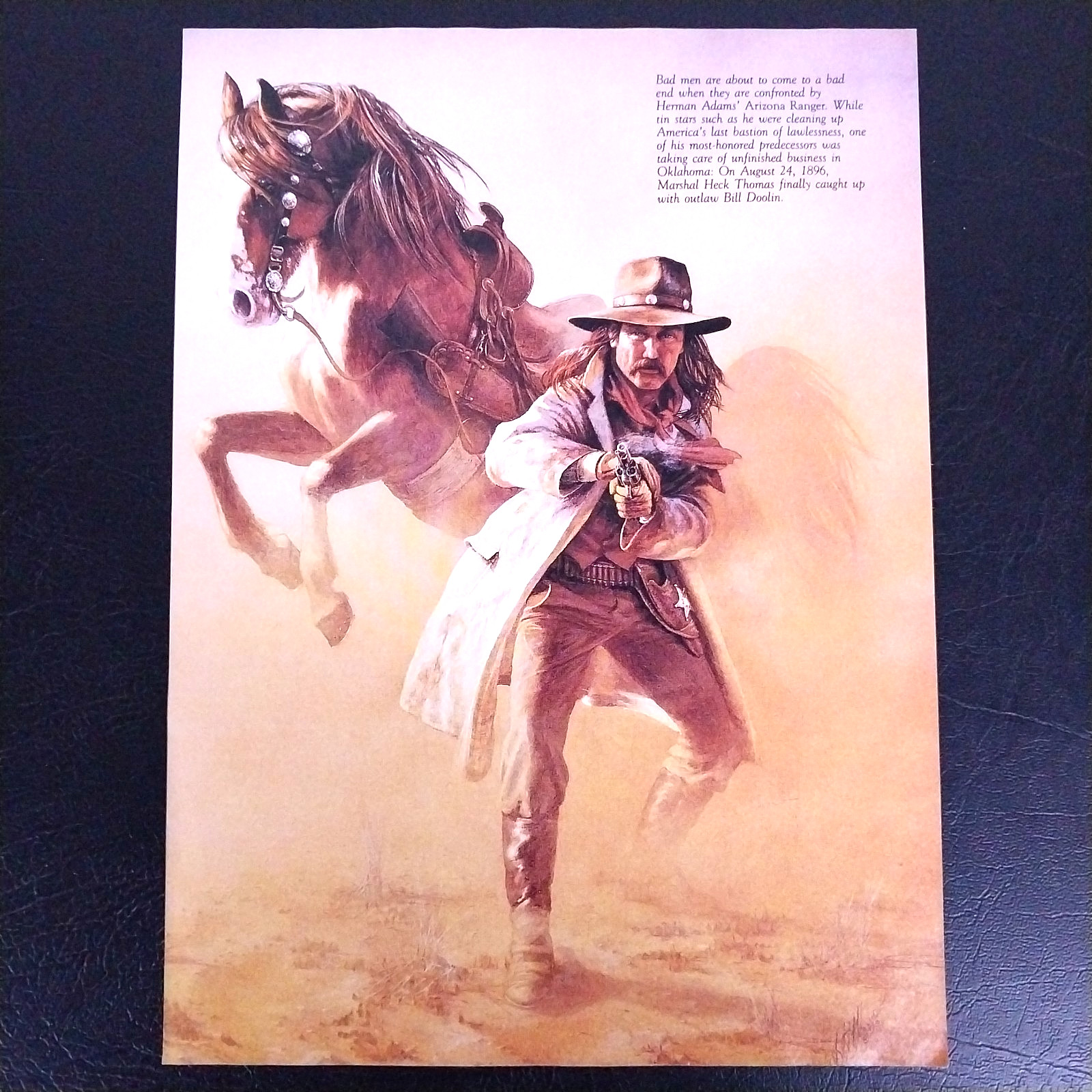 1991 Arizona Ranger by Hermon Adams Vintage Print – Original Magazine Page