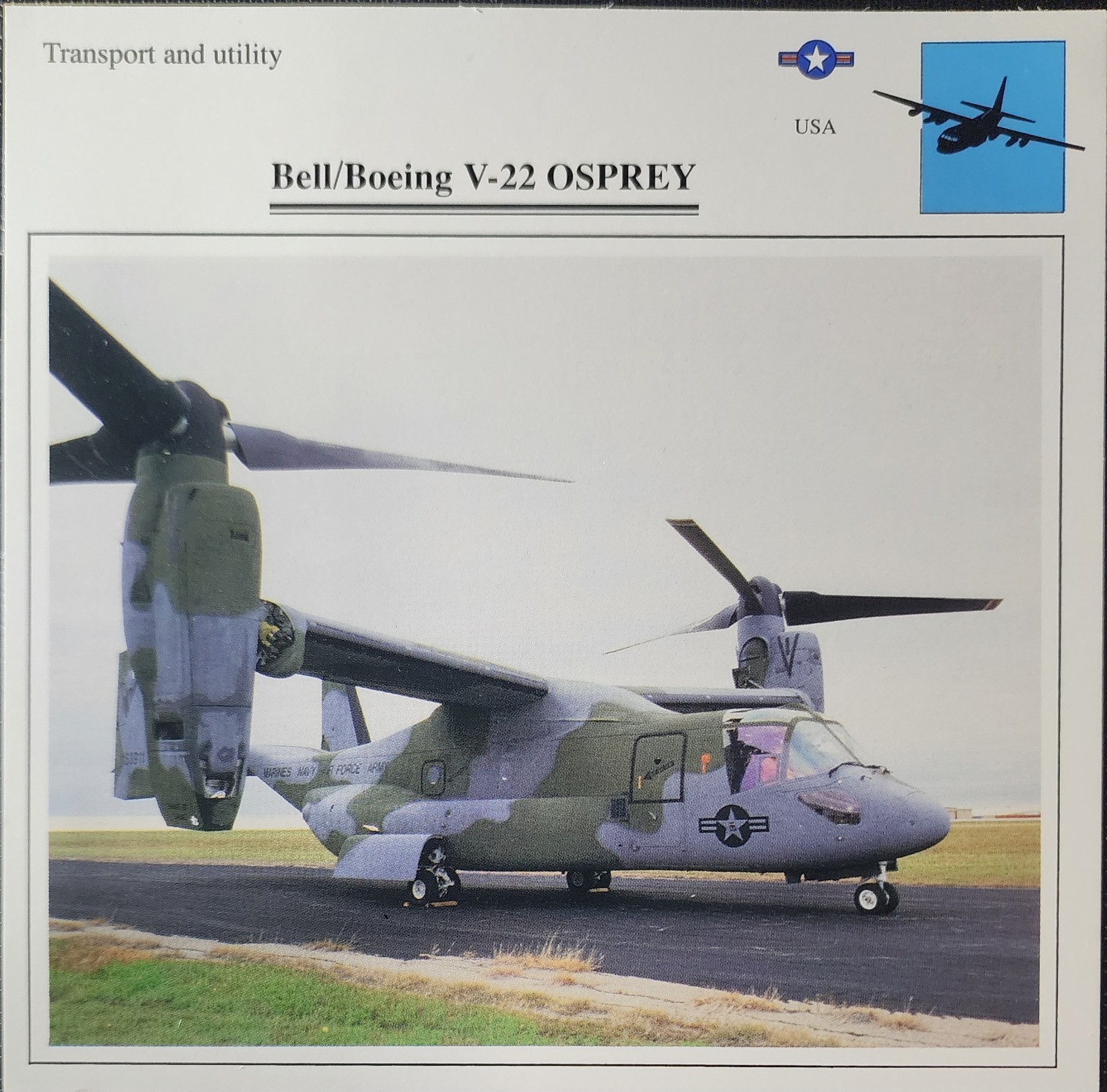 Bell Boeing Osprey Picture Original Vtg Aircraft Collector Card