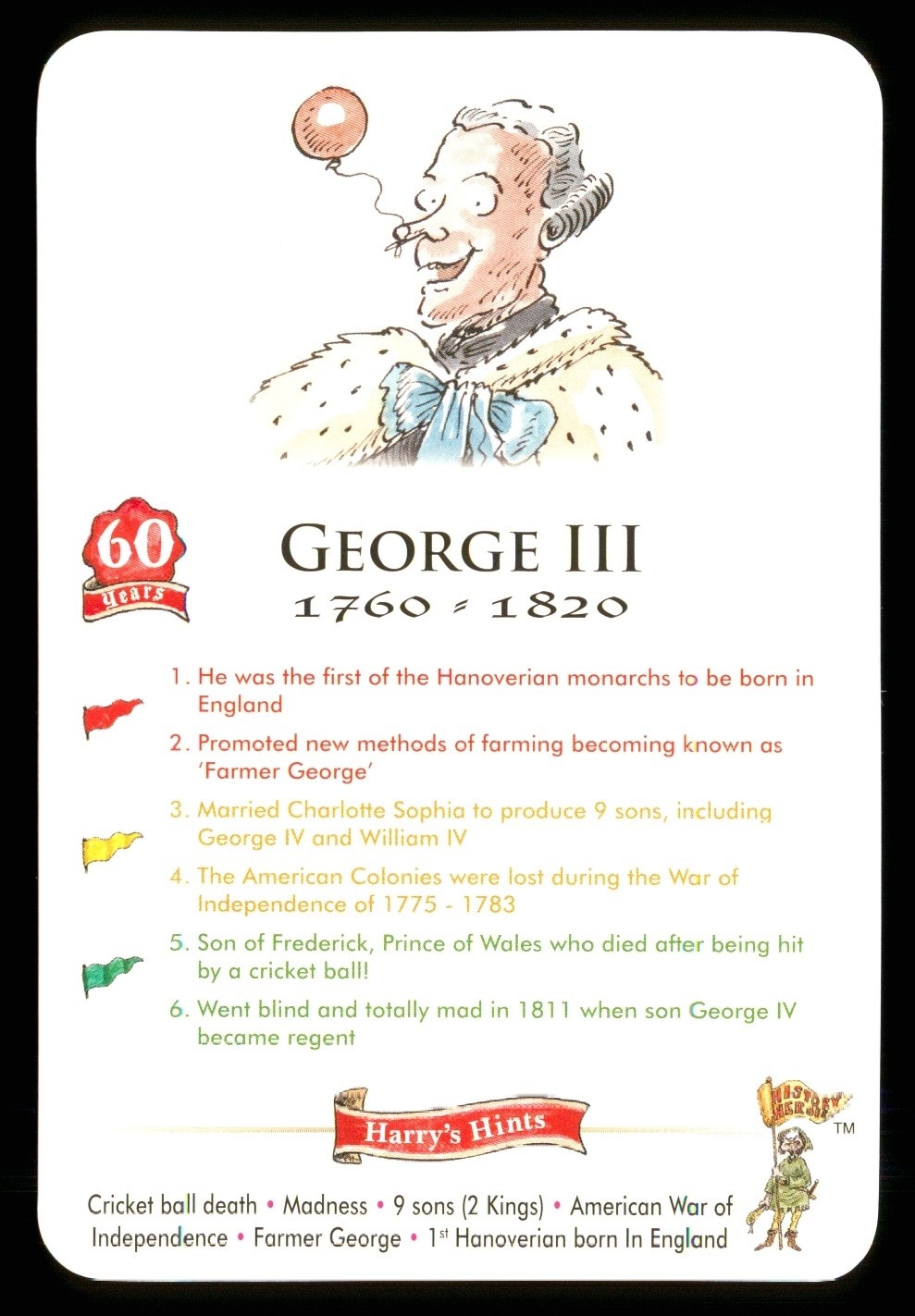 1 x info card of King George III 1760-1820 – AA78