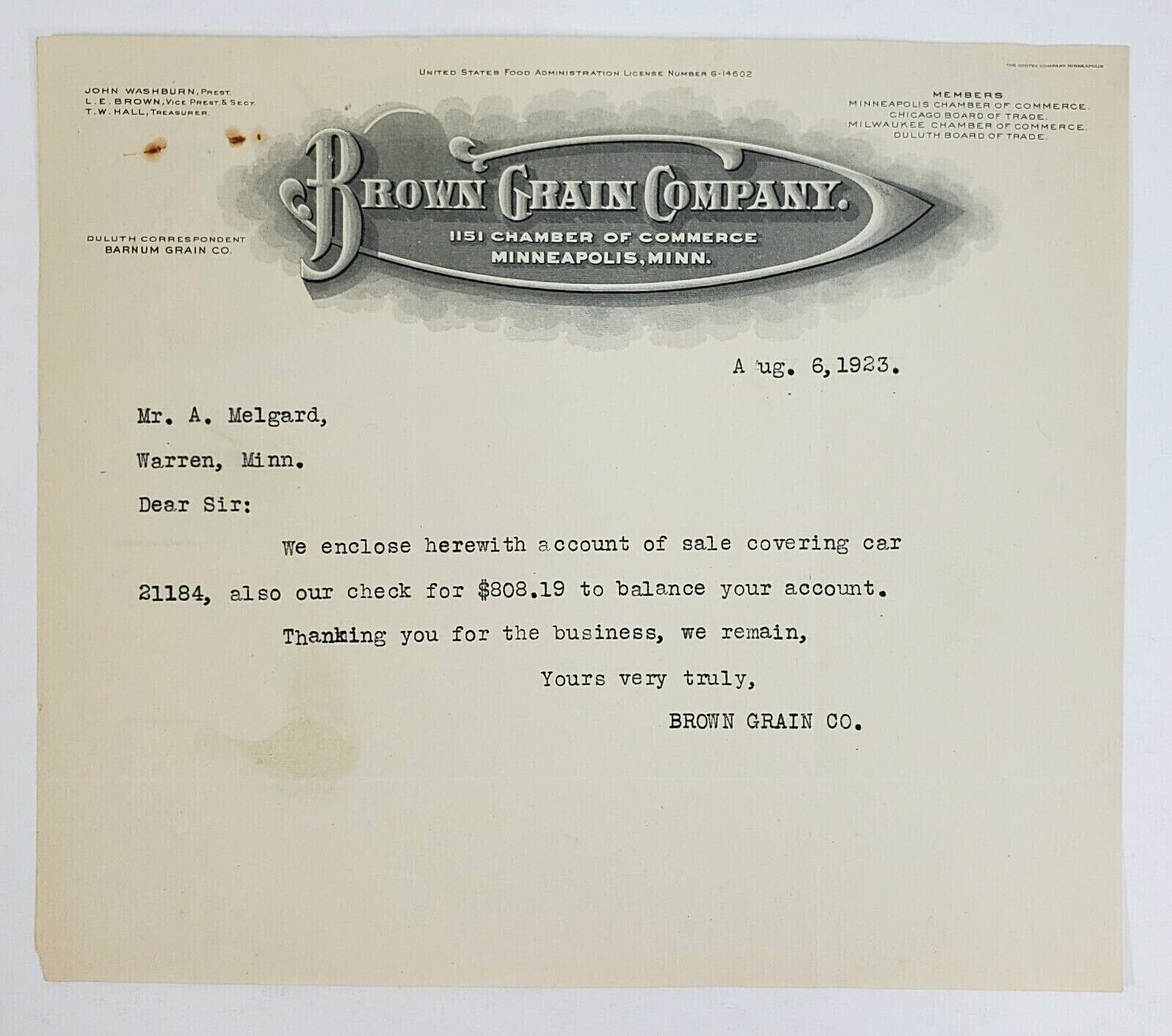 c1900’s-50’s (5) Assorted Letterheads & Invoices Armour Co Grain Smart & Final