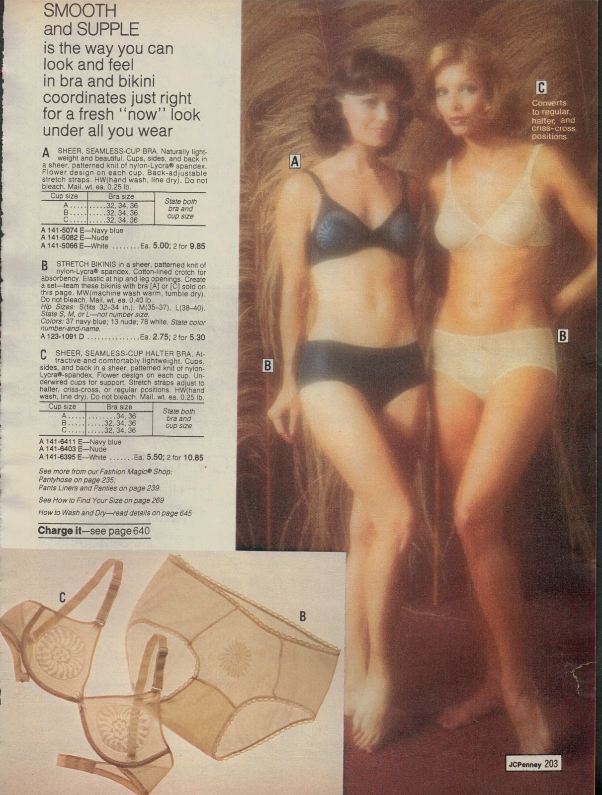 MID-1970S JCPENNEY CATALOG LINGERIE & BRA CLIPPING FREE SHIPPING!