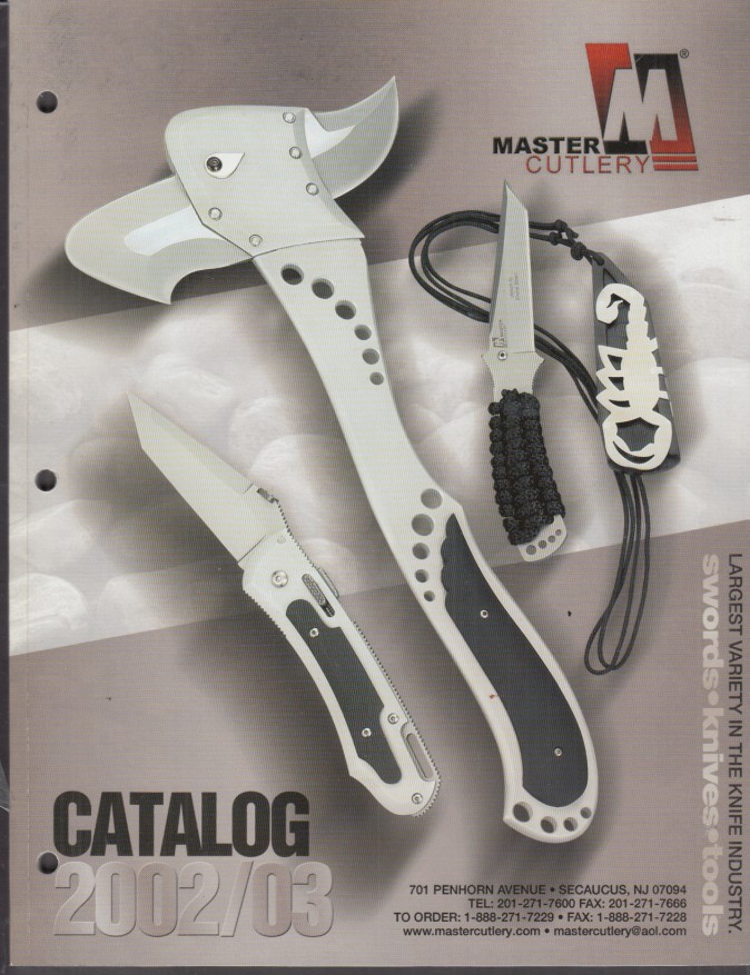 Master Cutlery Catalog 2002-2003 swords knives tools samurai crossbow jintachi