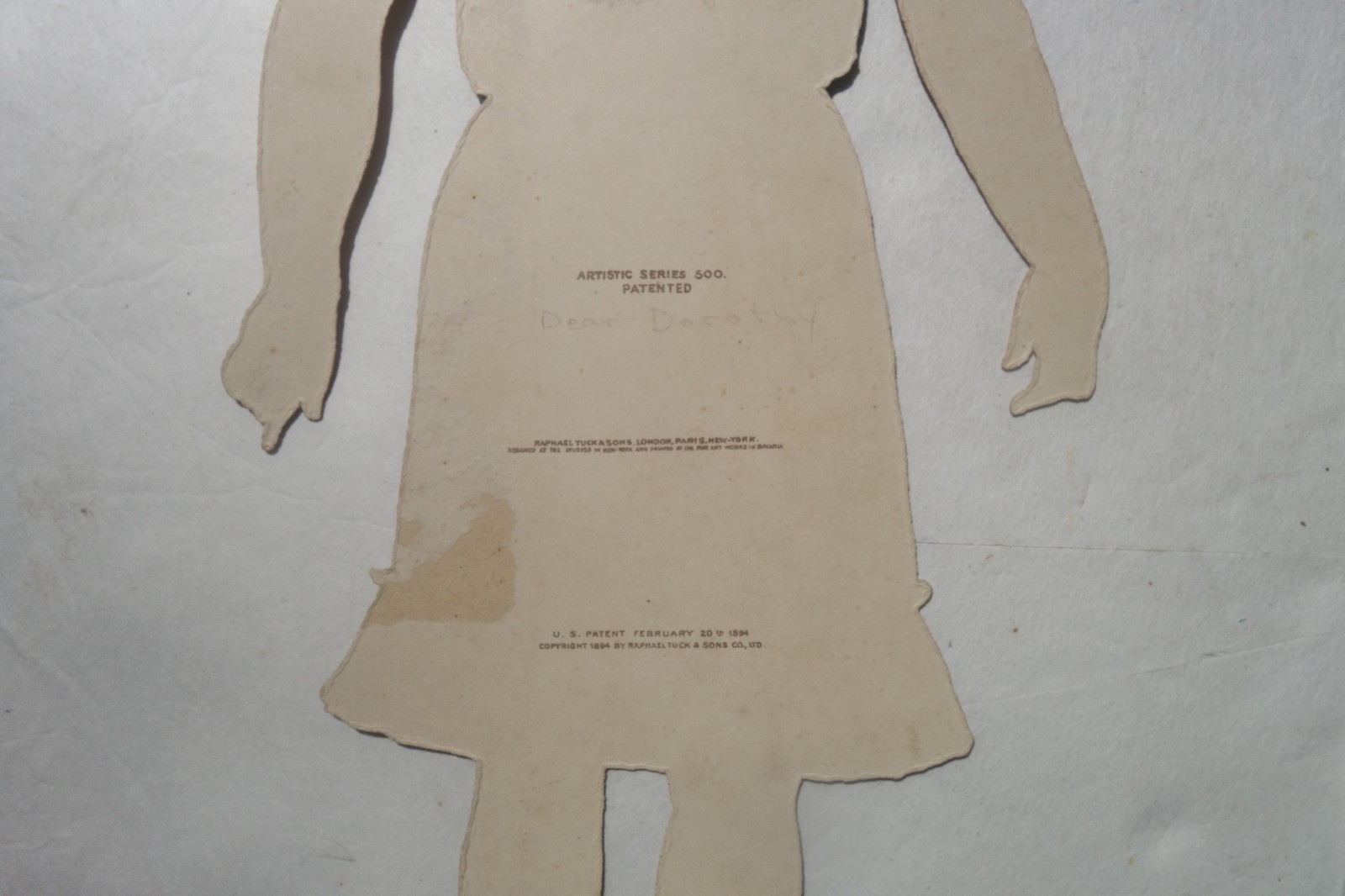 1890s Tuck & Sons Dear Dorothy 13″ Large Paper Doll Complete Artistic 500 9 Pcs.