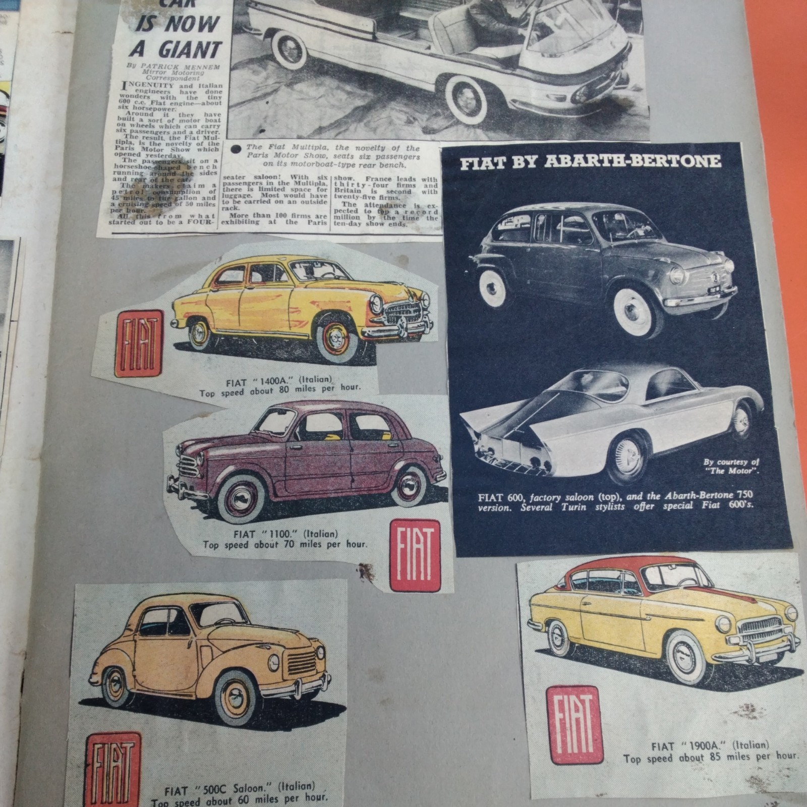 Vintage Retro 1950-60s Scrap Book Album Eagle Comic Classic Cars Cutouts Rare