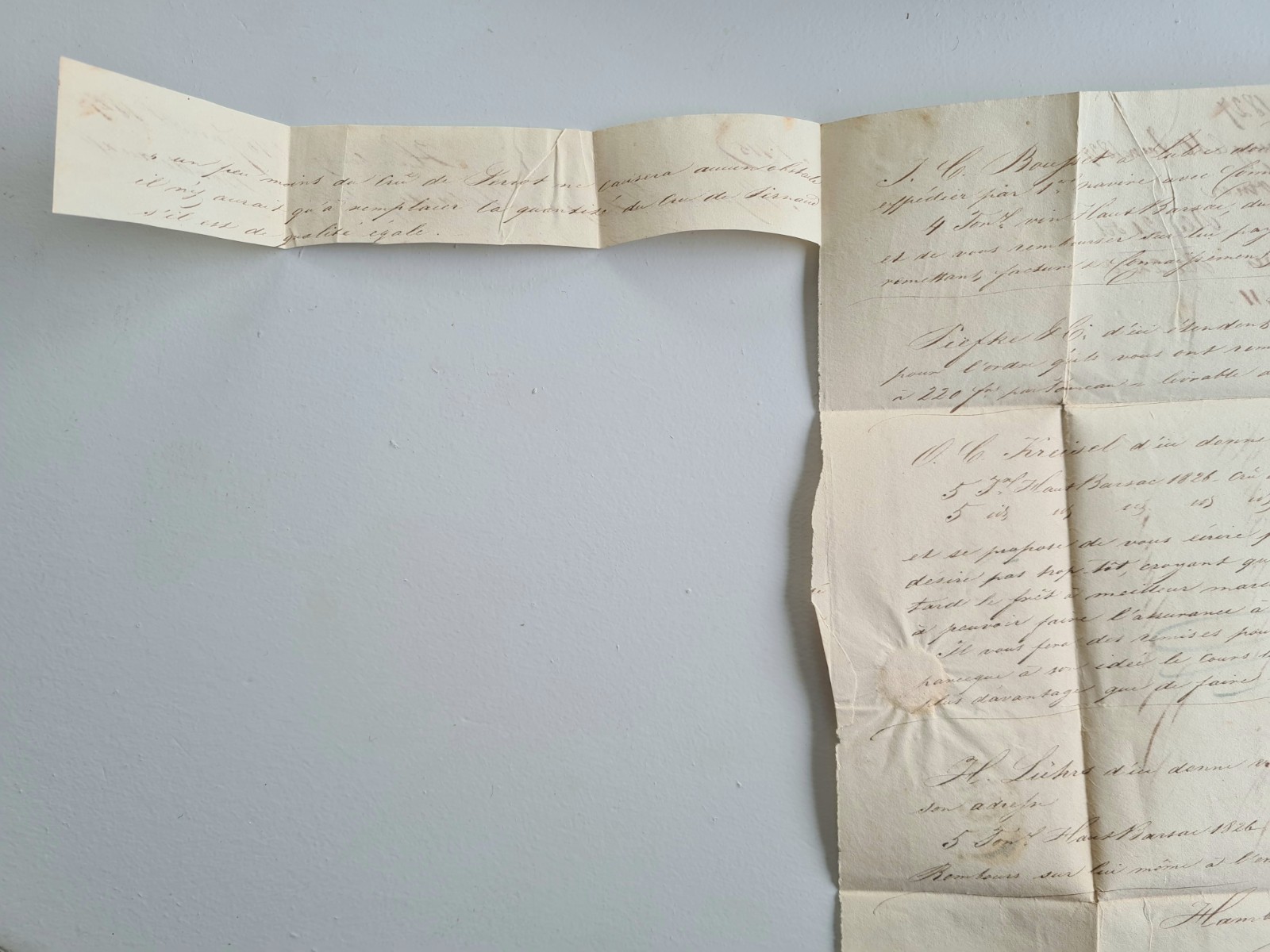 Old Letter Mail January 10 1827 Hamburg Bordeaux Germany By Givet