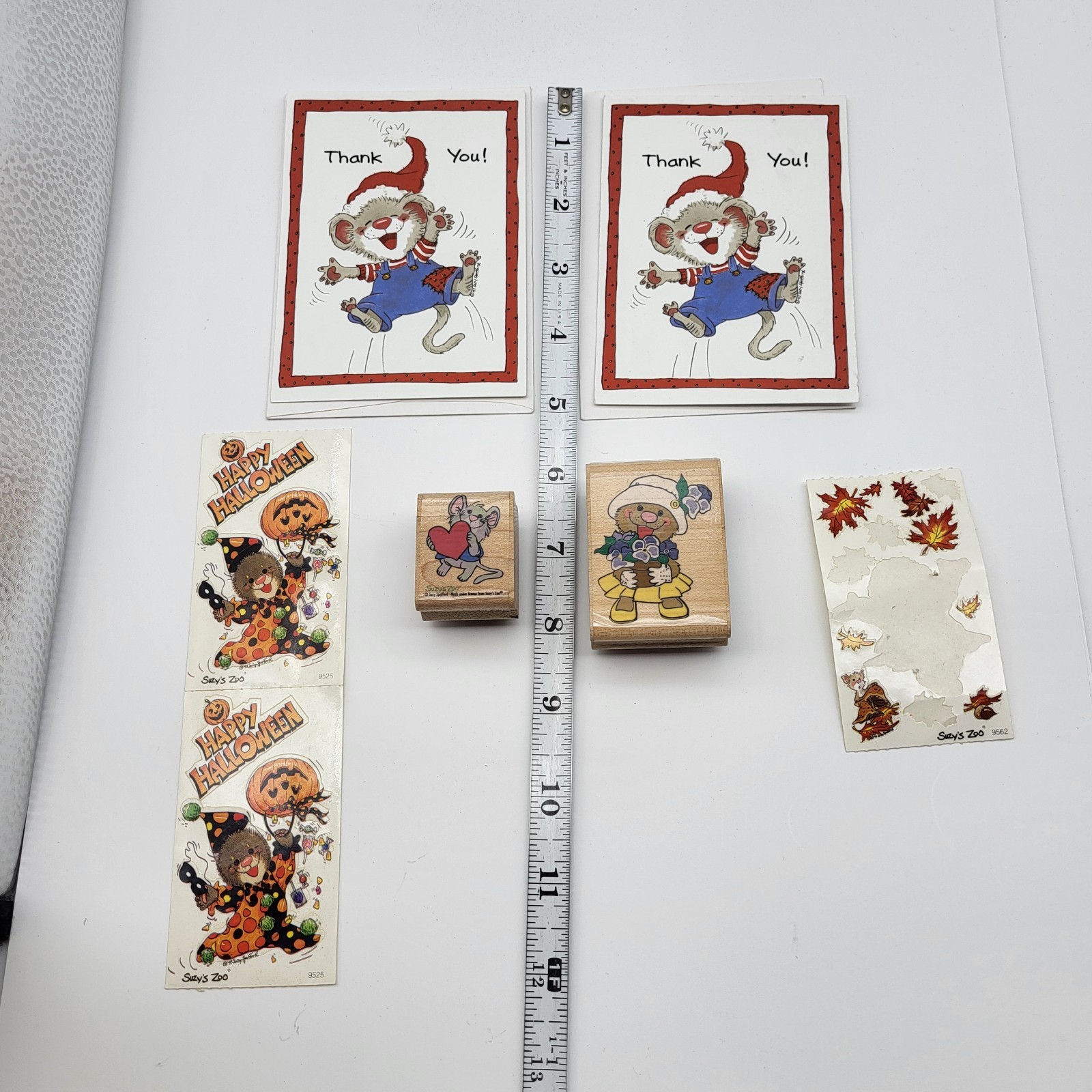 Vintage Suzy’s Zoo Collection 2 Cards 2 Rubber stamps & a few stickers