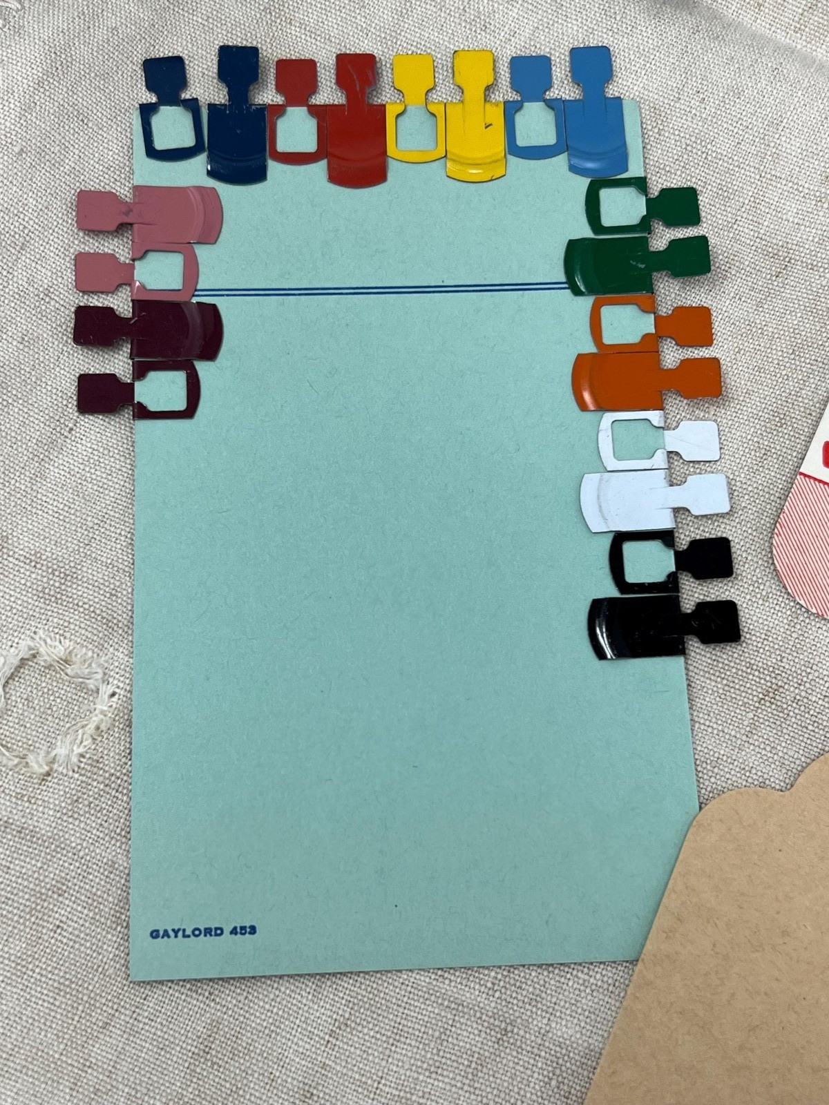 VTG Metal File Tabs 10 Colors – Lot of 50 – Label Divider Pages Office Supplies