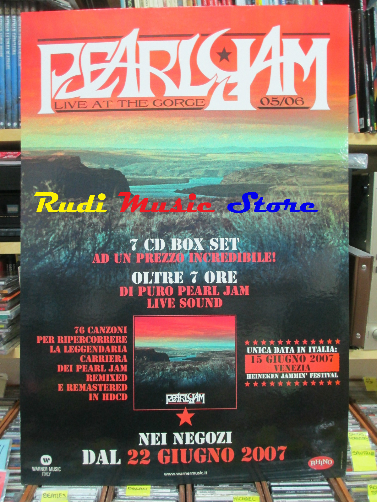 PEARL JAM Live at Throat 05/06 67 X 97CM NO CD DVD VHS LP MC PROMO CARDBOARD