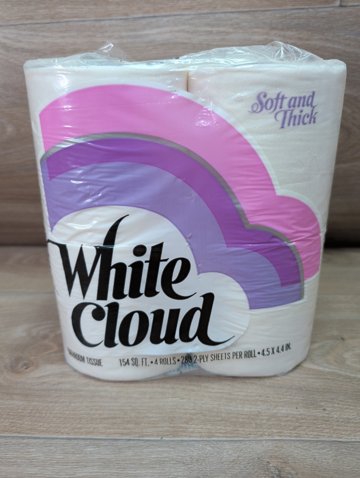 2-Vintage 80s White Cloud toilet paper 8 rolls sealed pack white Proctor Gamble*