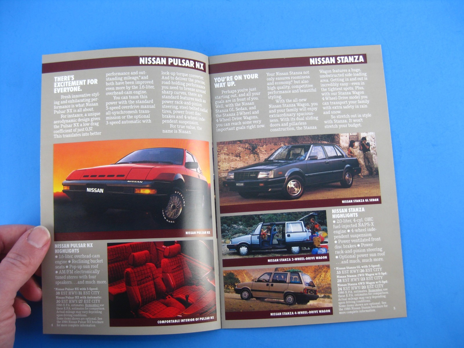 Nissan 1986 Cars And Trucks Brochure Dealer Sales Full Line 86 Pulsar NX 200 SX