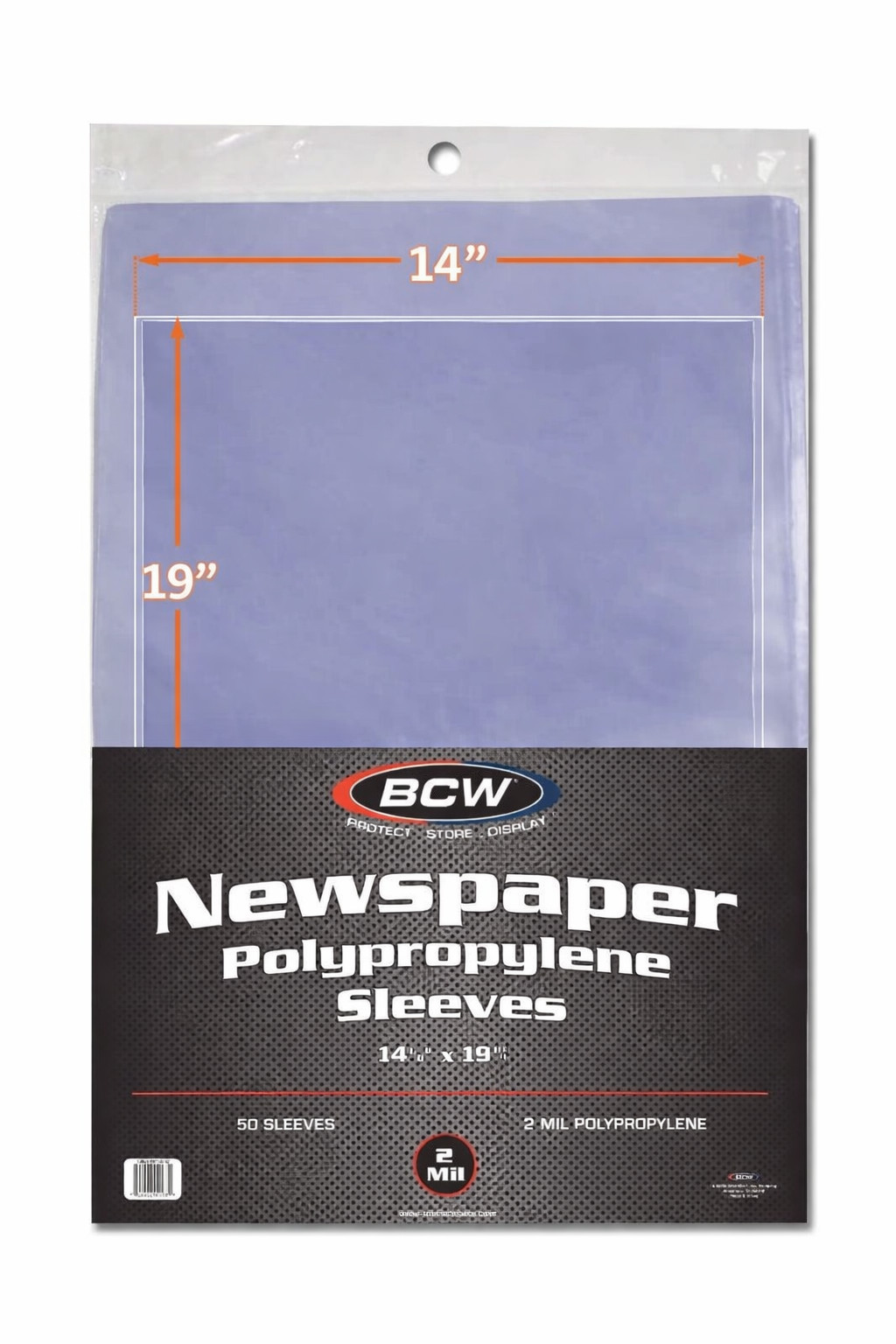 BCW Newspaper Sleeves 14×19 Archival Poly Bags for Prints 50 Pack
