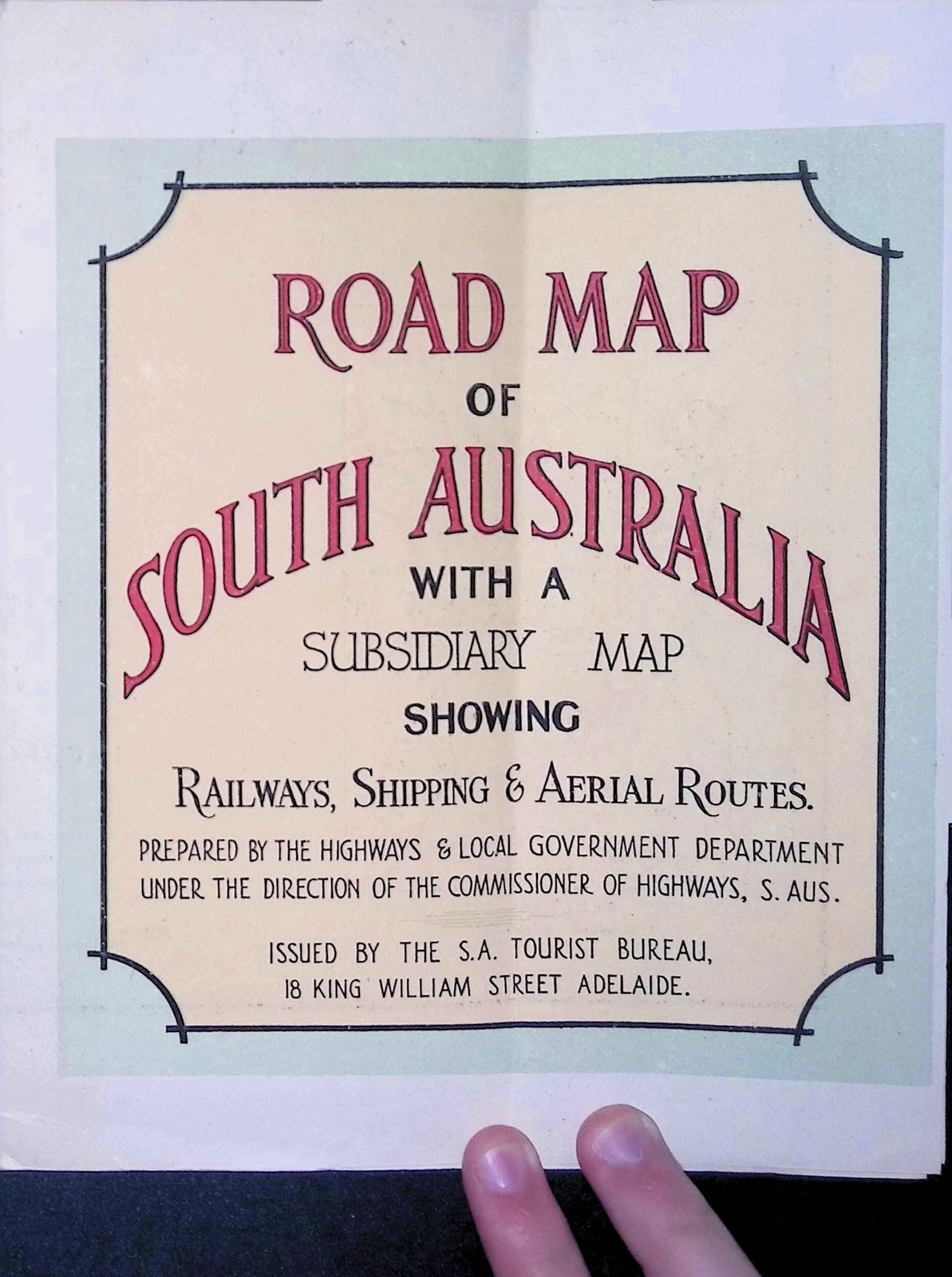 South Australia Road Map Booklet w/ Railways Shipping Aerial Routes c1950