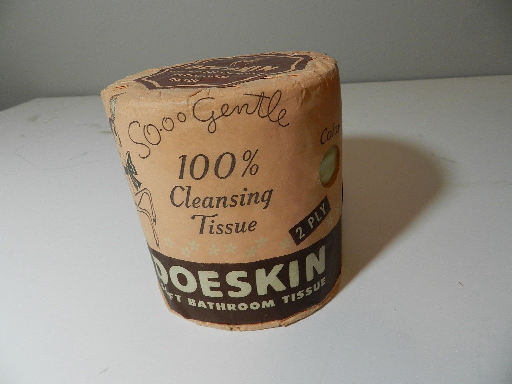 VINTAGE 1950’s DOESKIN TOILET PAPER- NEW OLD STOCK- FAWN IMAGE- VINTAGE HOME