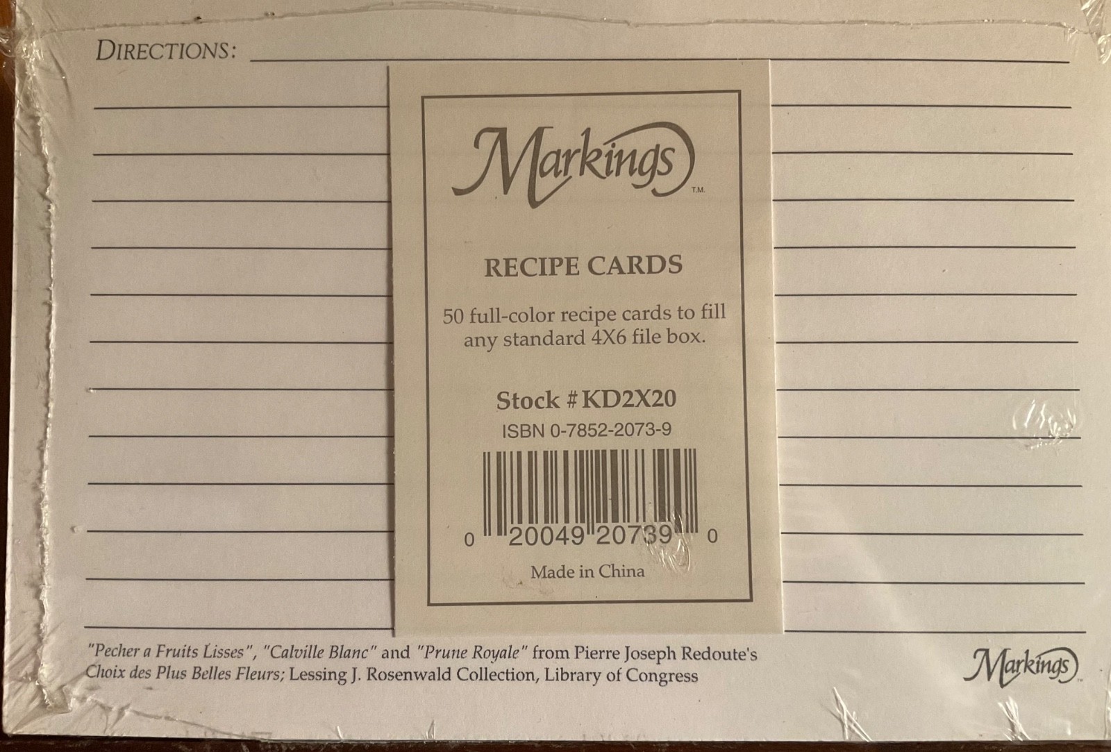 Pack of 50 NEW 4 x 6 Recipe cards Markings fruit ?plum ?peach sealed package